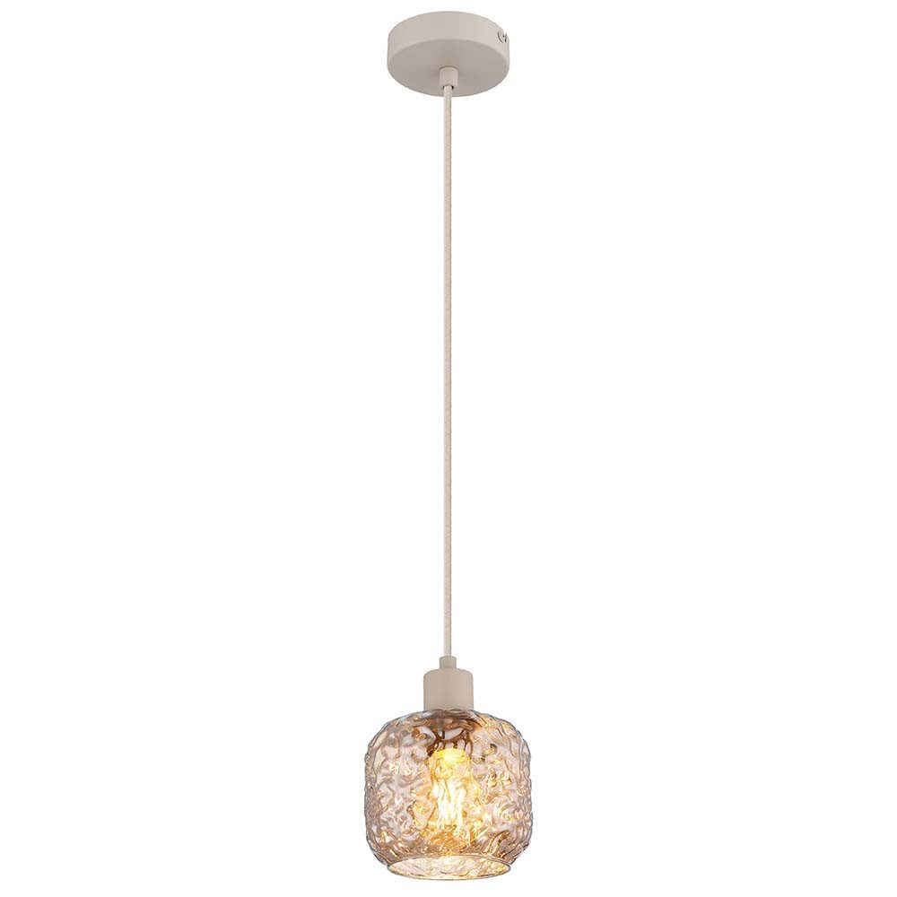 GLOBO LIGHTING Pendelleuchte, Leuchtmittel nicht inklusive, Pendelleuchte Hängelampe höhenverstellbar Glas rauchfarben H 120 cm