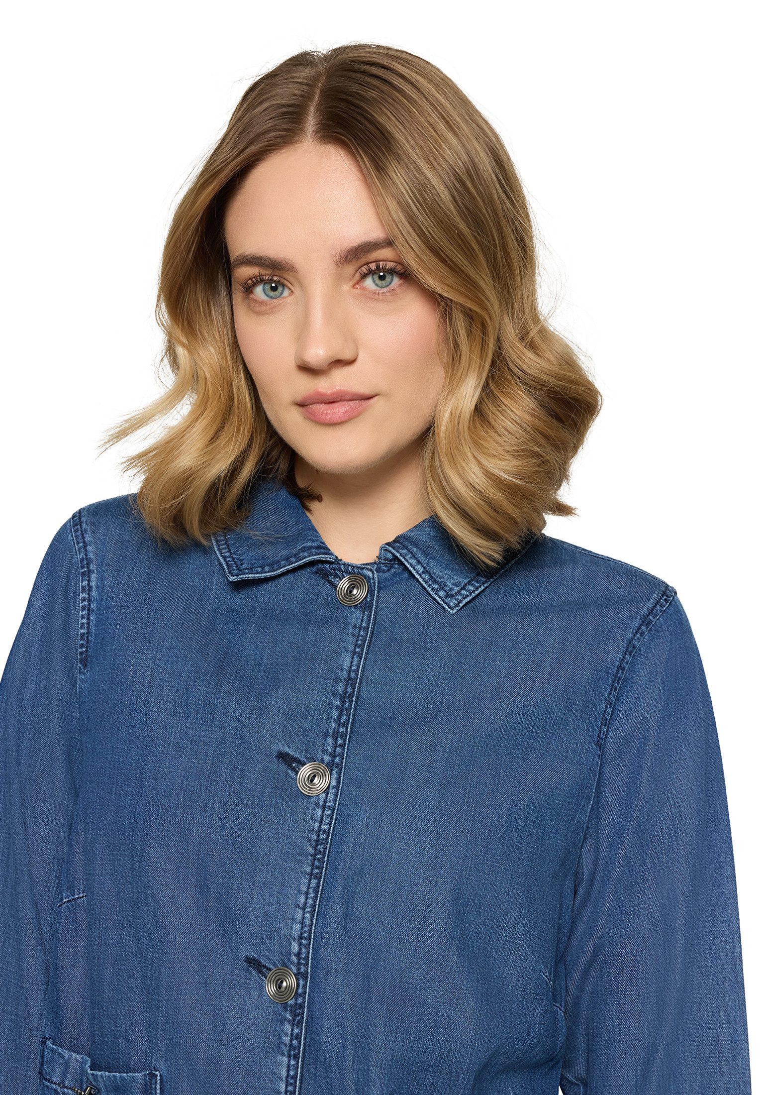Cartoon Jackenblazer Damen mit aufgesetzten Taschen
