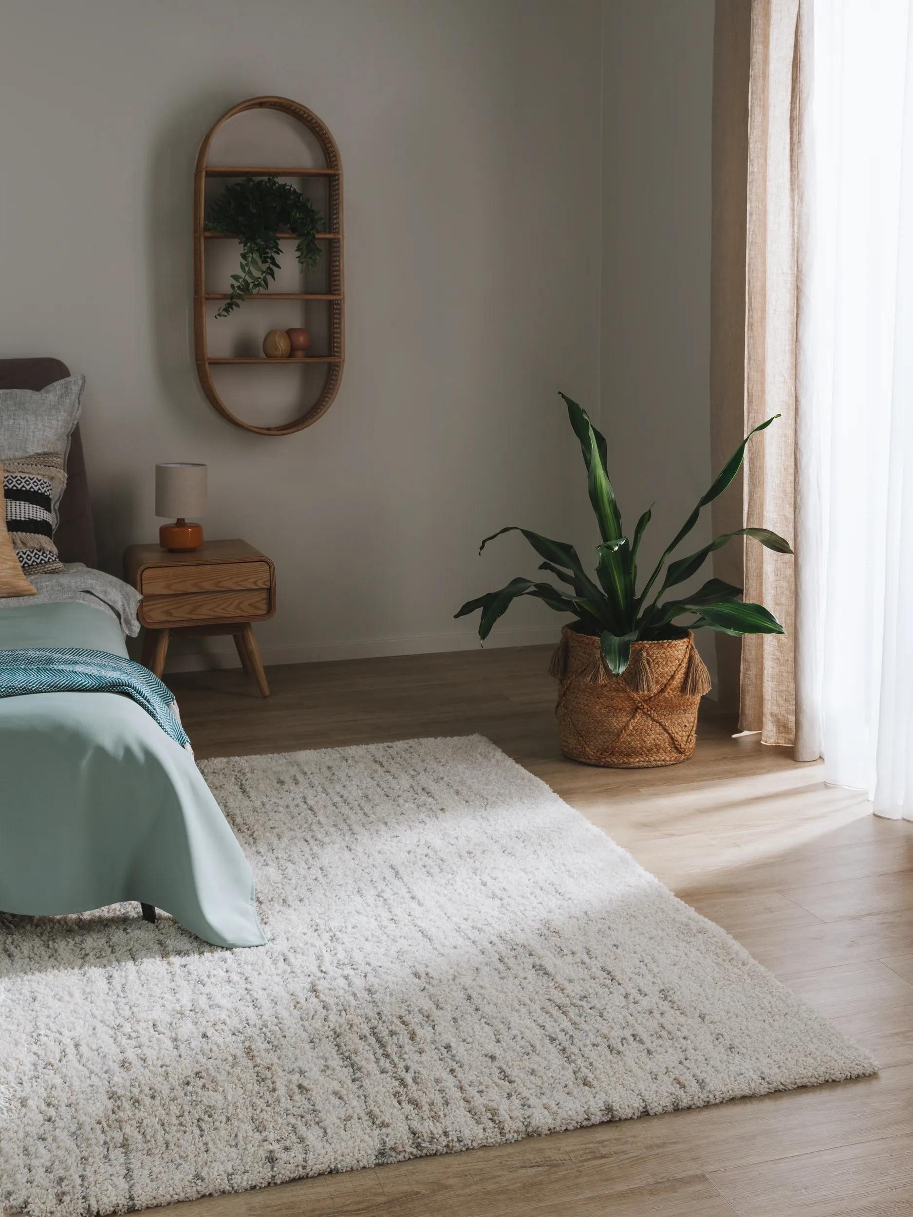 benuta Hochflor-Teppich Gobi, rechteckig, Höhe: 21 mm, Teppich Wohnzimmer, Schlafzimmer, Esszimmer, Flur, Kunstfaser, Cozy