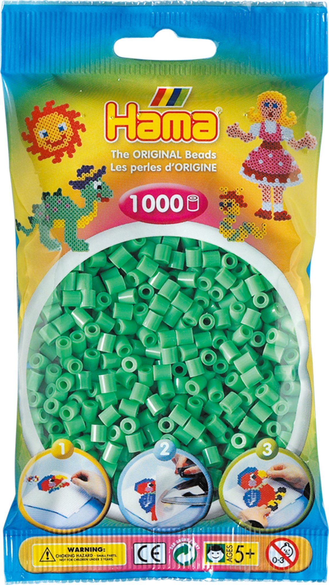 Dan Import Bügelperlen HAMA Bügelperlen Perlenbeutel 1000 Stück verschiedene Farben