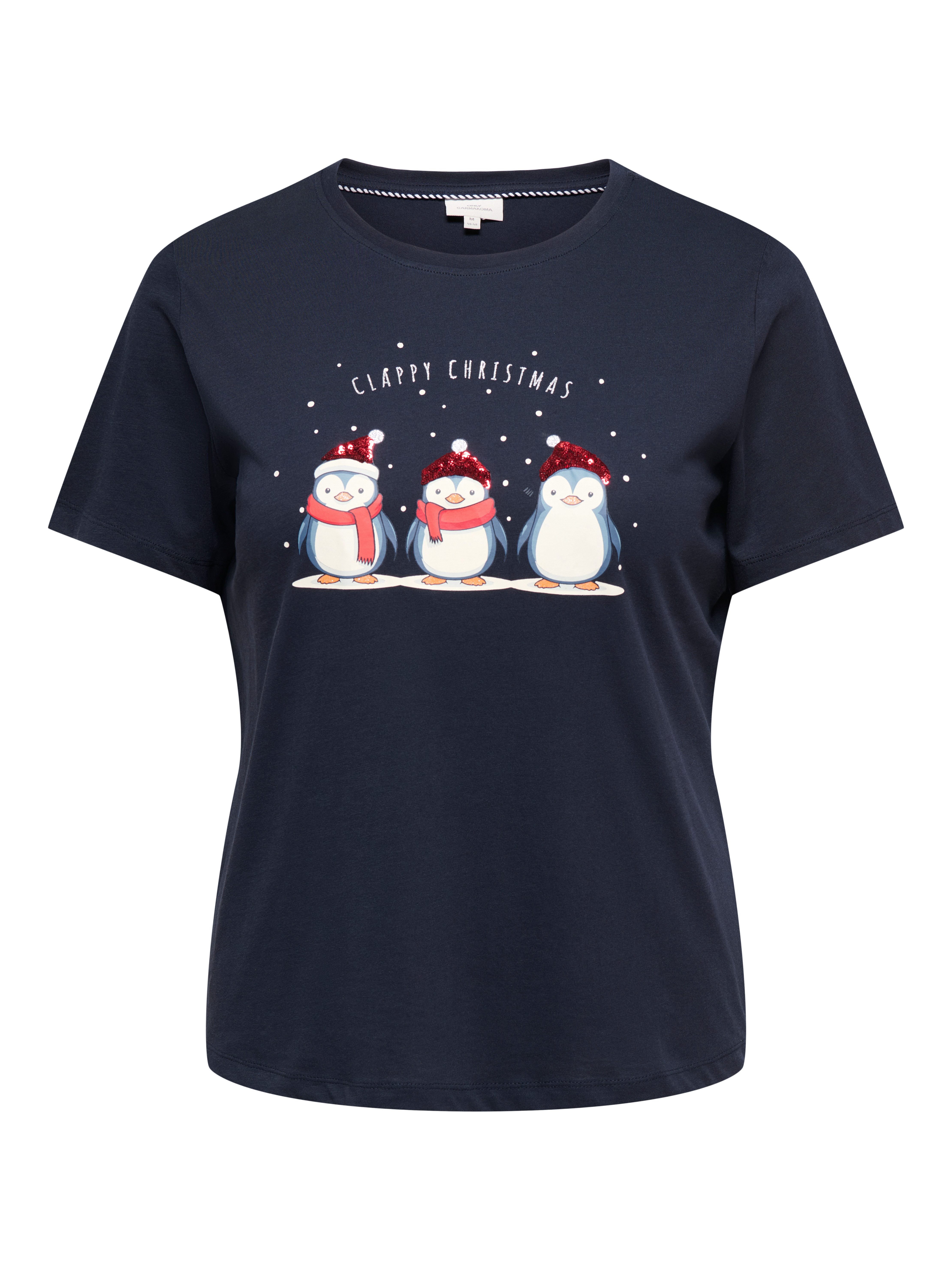 ONLY CARMAKOMA T-Shirt CARKITA REG S/S TEE XMAS JRS Baumwolle