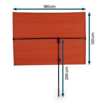 Hoberg Sonnenschirm flexibler Sonnenschirm Terracotta 130x180cm eckig