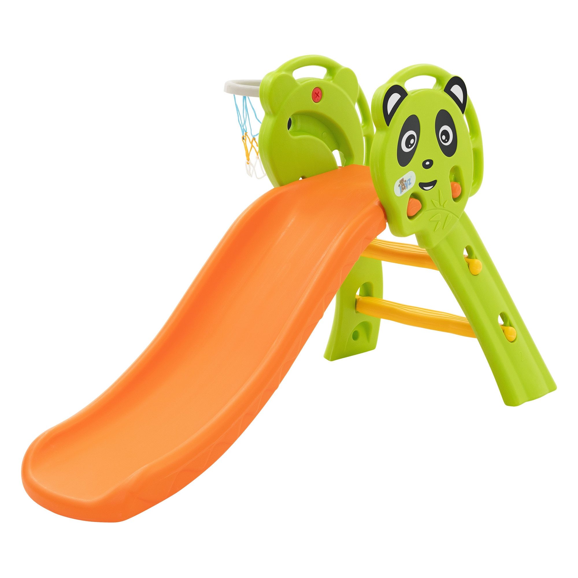Joyz Rutsche 2in1 Kinderrutsche Spielrutsche Spielzeug Gartenrutsch Basketballkorb, (3-tlg), Spiel-Rutsch für Kinder ab 3 Jahren Grün-Orange Indoor & Outdoor