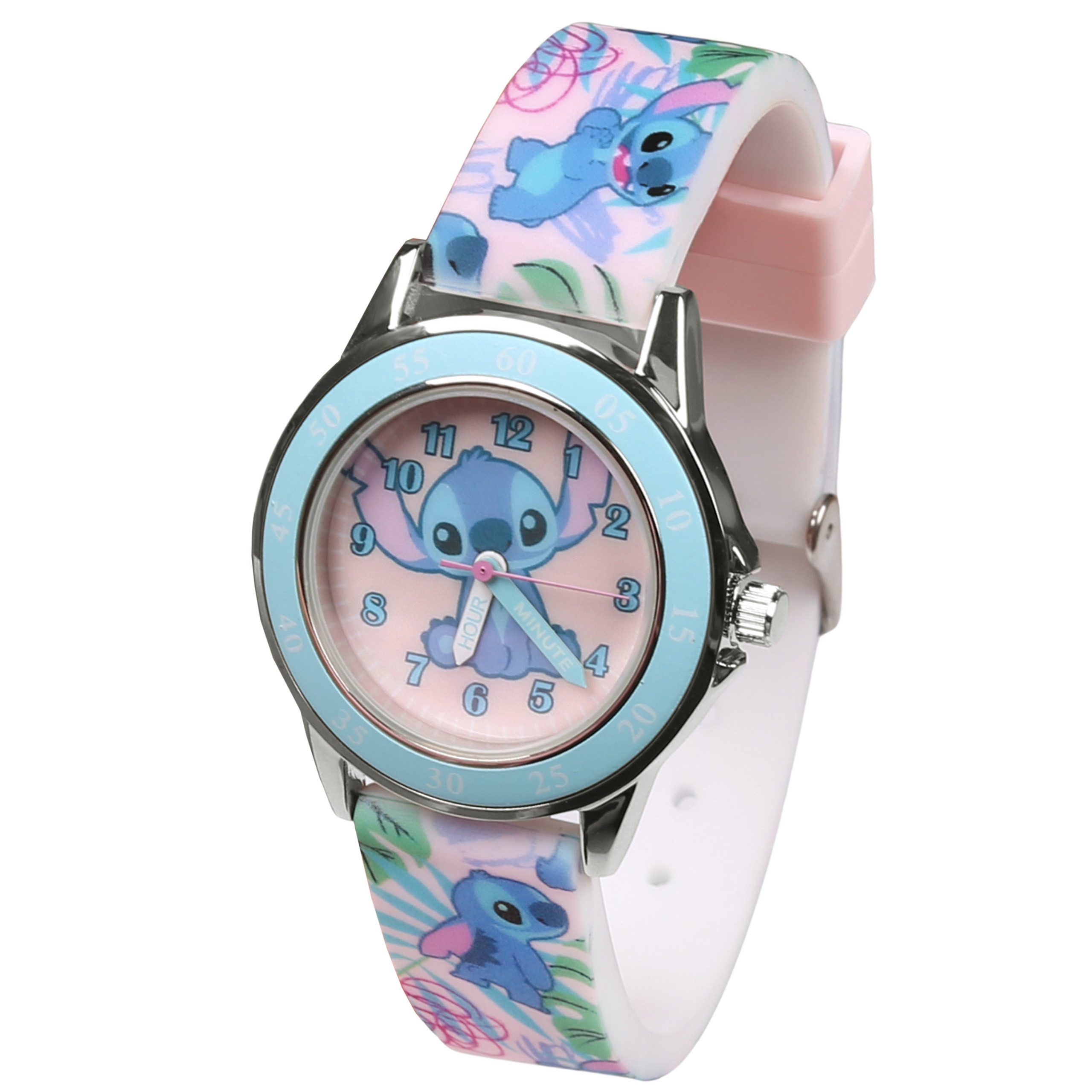 Disney Chronograph DISNEY Stitch Kinder Quarzuhr, analoge Lernuhr für Mädchen