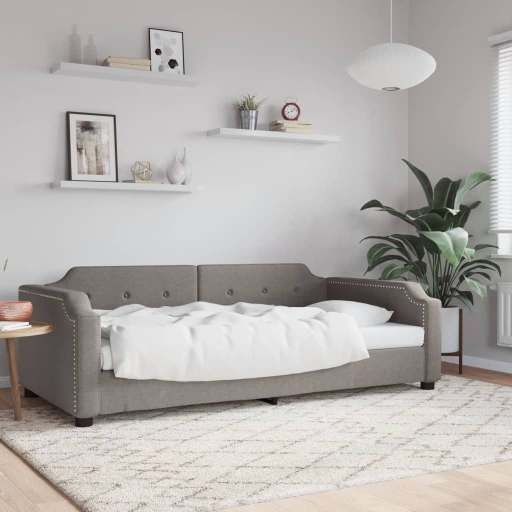 vidaXL Daybed, Tagesbett Taupe 90x200 cm Stoff
