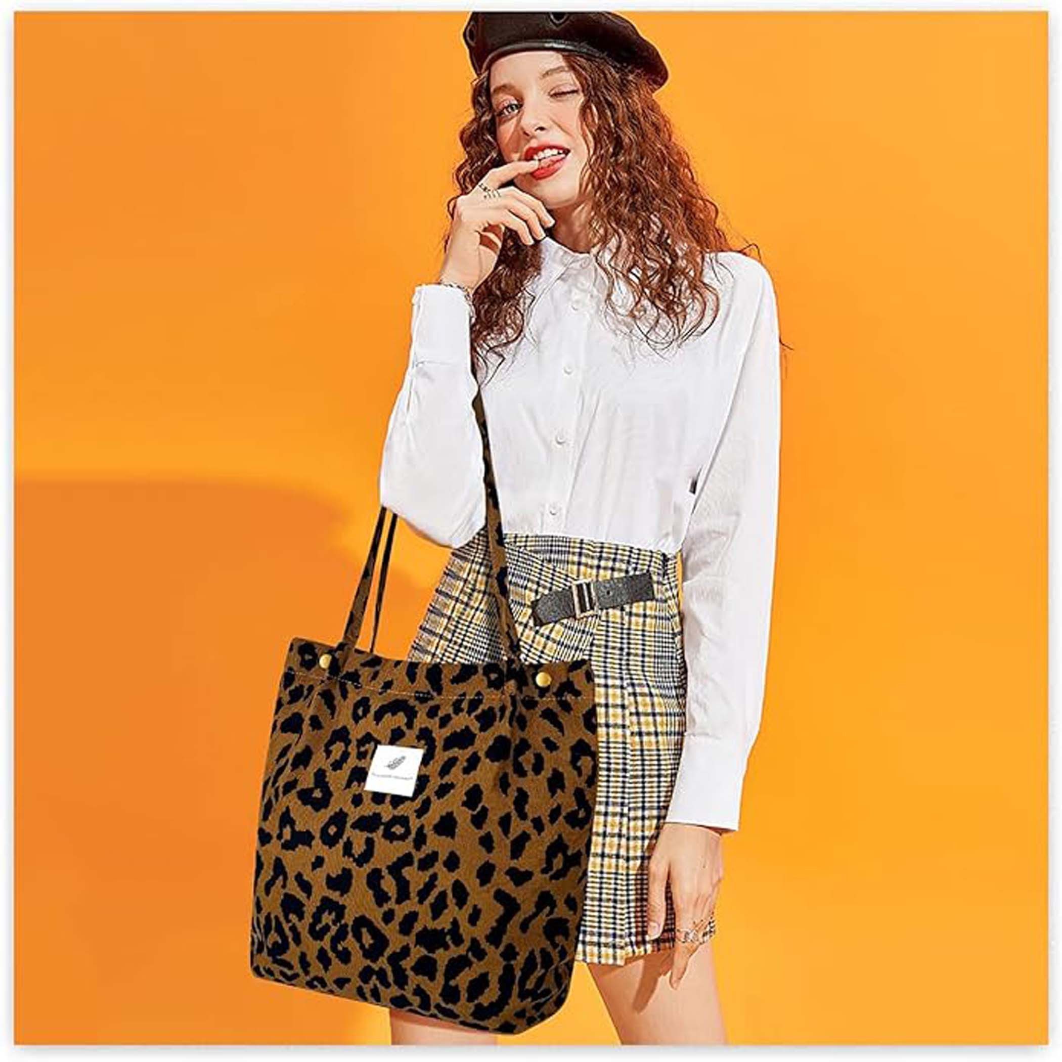 Bextsrack Schultertasche Damen Grosse Kapazität Canvas Tasche Tote Handtasche