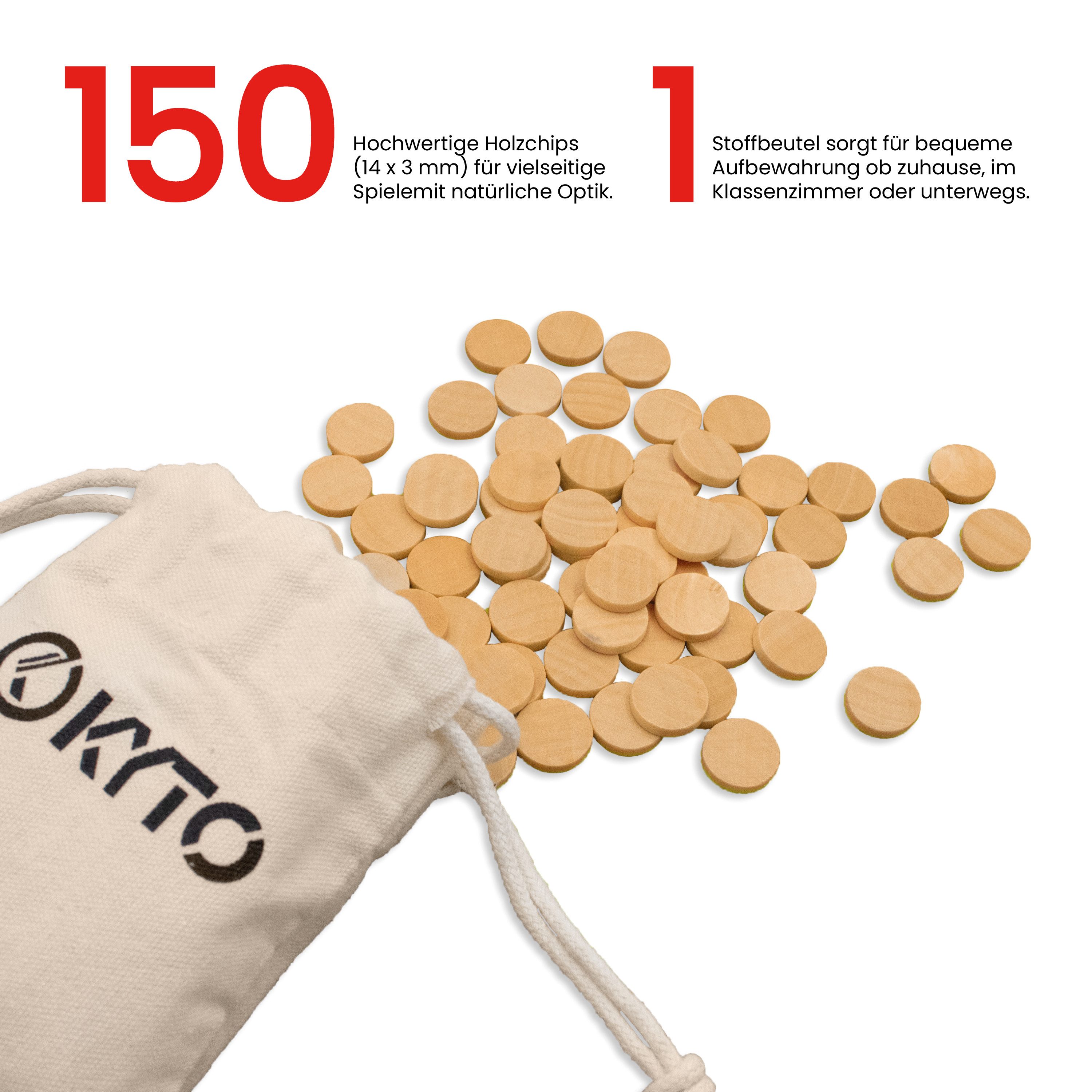 Kyto Lernspielzeug Kyto Bingo Holz Chips 150 hochwertige Holzchips (14x3 mm)