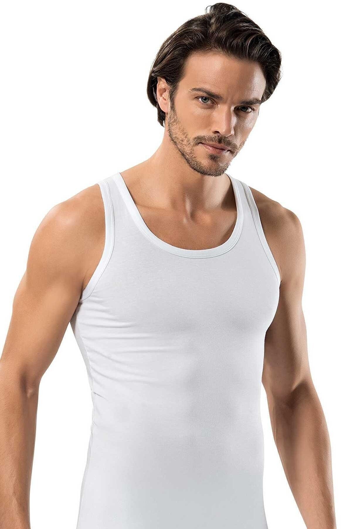 Selef Creation Unterhemd Unterhemd Tank Top 100% Baumwolle (6er Set) Weiß