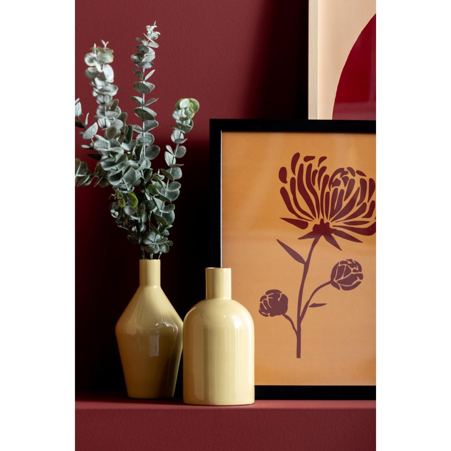 Present Time Dekovase Vase Ivy Bottle Cone Iron Enamel Latte Brown (3x22cm)