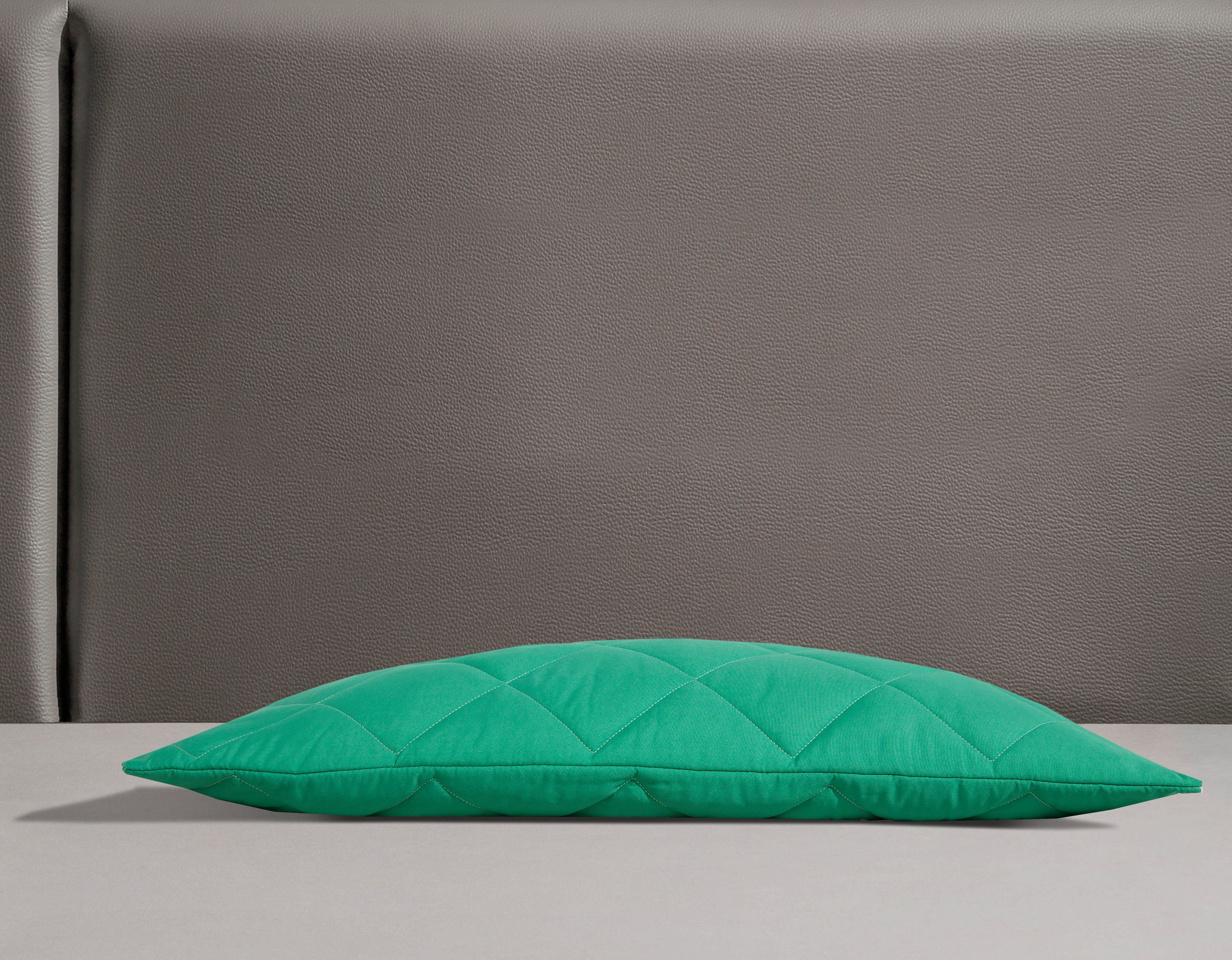 OTTO home Microfaserkissen Microlux Kopfkissen 40x80 cm, 80x80 cm, Füllung: 3D-Faserbällchen, Bezug: Microfaser-Feinbatist samtweich, Rückenschläfer, Seitenschläfer, Kissen, in den Farben: weiß, blau, rosa & grün