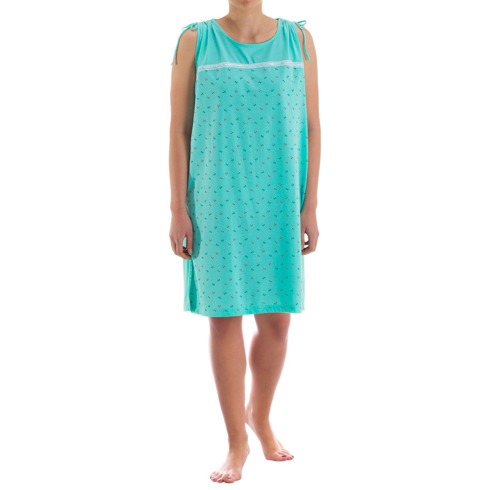 Nachthemd zeitlos mint - Nachthemd Kleid Schleifchendruck