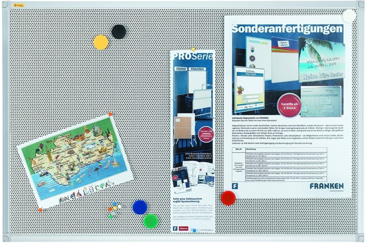 FRANKEN Pinnwand Textiltafel Pin'n'Mag X-tra!Line 90x60cm grau