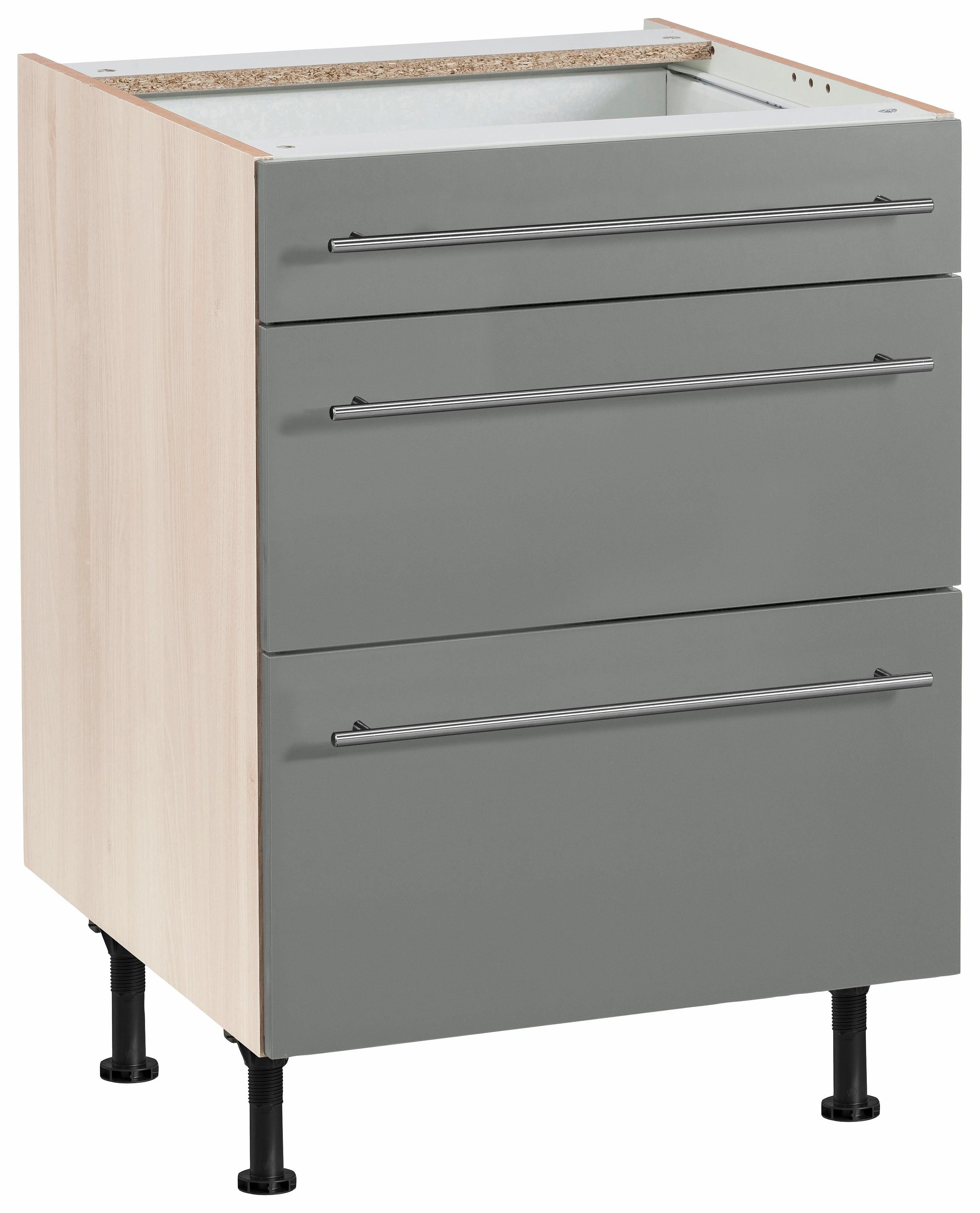 OPTIFIT Unterschrank Bern 60 cm breit, mit Schubkasten und 2 Auszügen,höhenverstellbare Füße