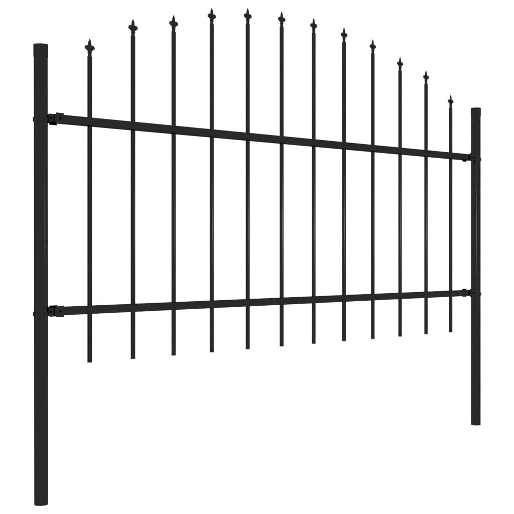 vidaXL Gartenzaun Gartenzaun Woerden mit Speerspitze Stahl 170 x 125 cm Schwarz, (1-St)