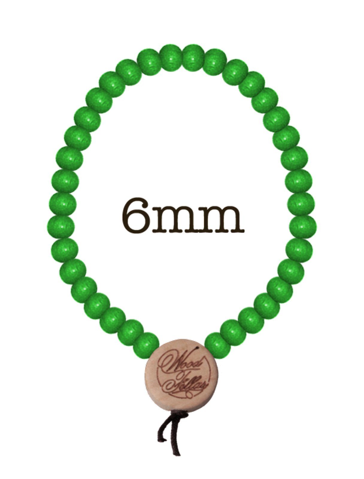 mit Holz-Armband Holzanhänger Armband Deluxe Neongrün basic Pearl Bracelet FELLAS WOOD FELLAS WOOD Schmuck