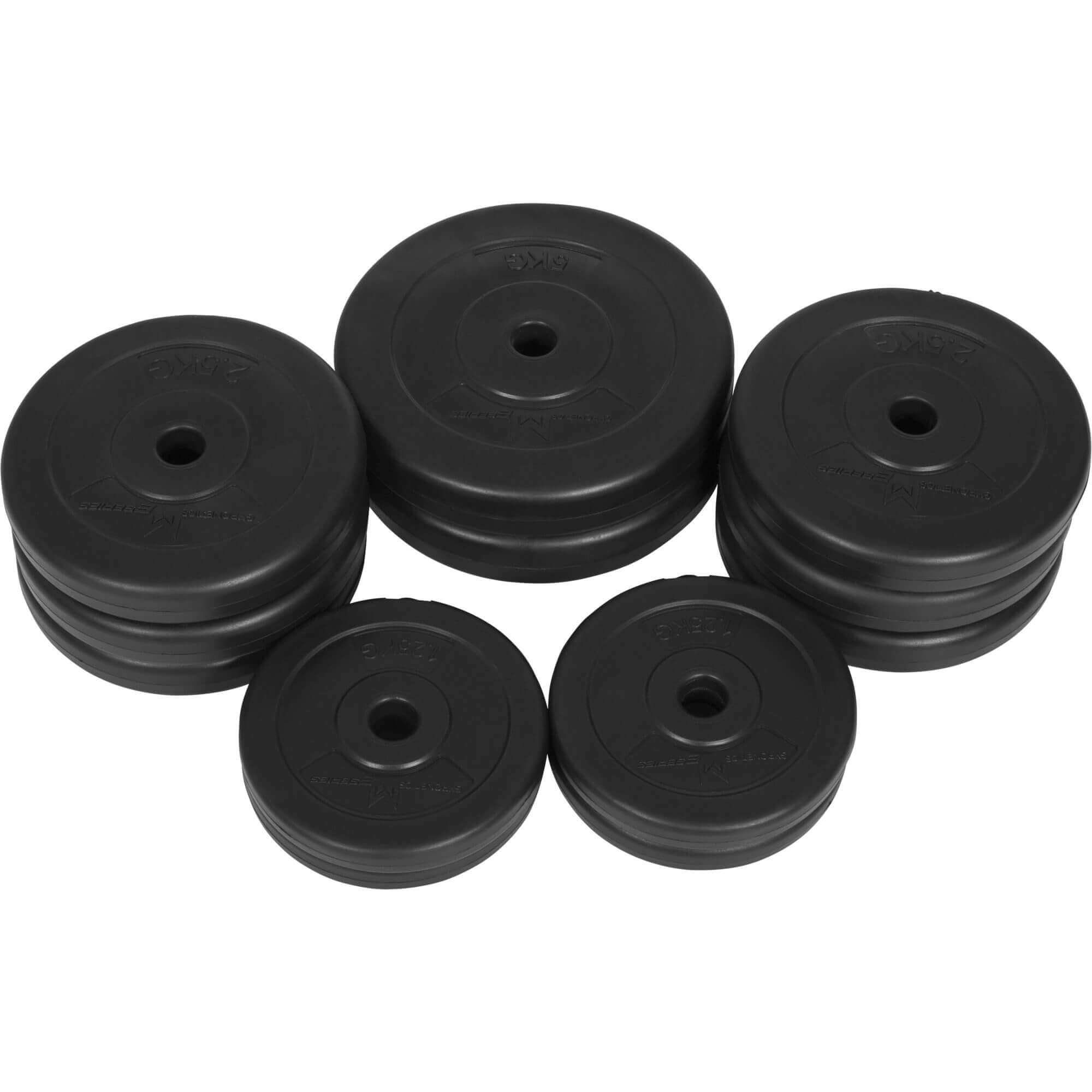 GYRONETICS Hantelscheiben-Set, Hantelscheiben Kunststoff - kg 30 mm, Set, (1-tlg) Gewichtsscheiben, 25