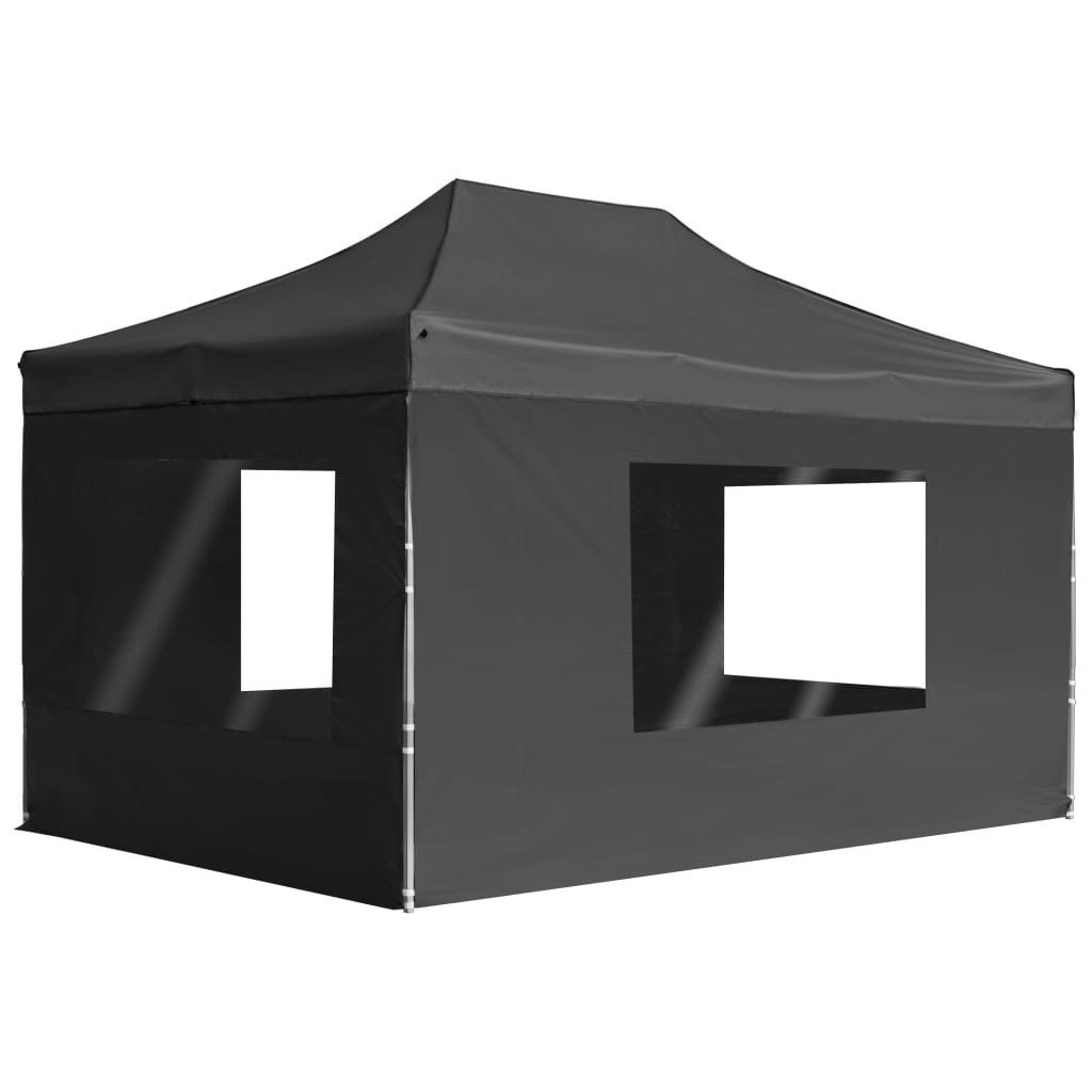 furnicato Pavillon Partyzelt Anthrazit 4,5x3x3m mit PVC-Fenstern