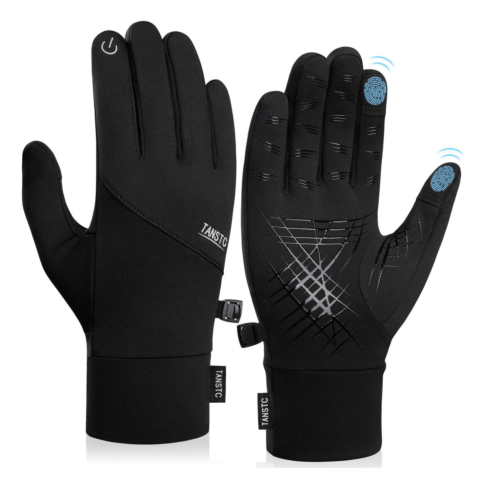 TANSTC Thermohandschuhe Outdoor Fahrradhandschuhe Winterhandschuhe Handschuhe Herren Damen (Set) Touchscreen,rutschfeste,reflektierende,wärme,leicht,winddicht