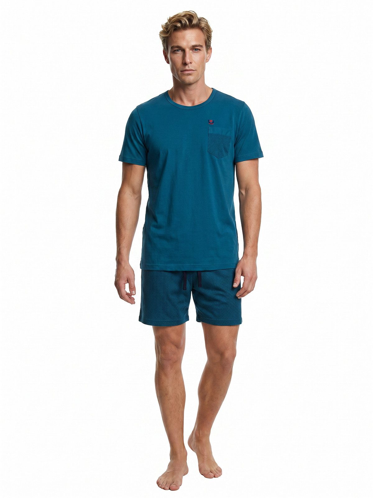 Henry Terre Shorty Paul Dreieck Print Pyjama Set Kurz - Design Shorts – Bild 2 von 5