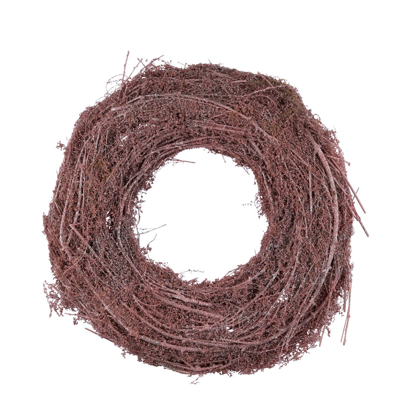 Gehlmann Dekokranz Neu Naturkranz, rosa / glitzer, D 27 cm / Höhe: 5 cm, made in Germany