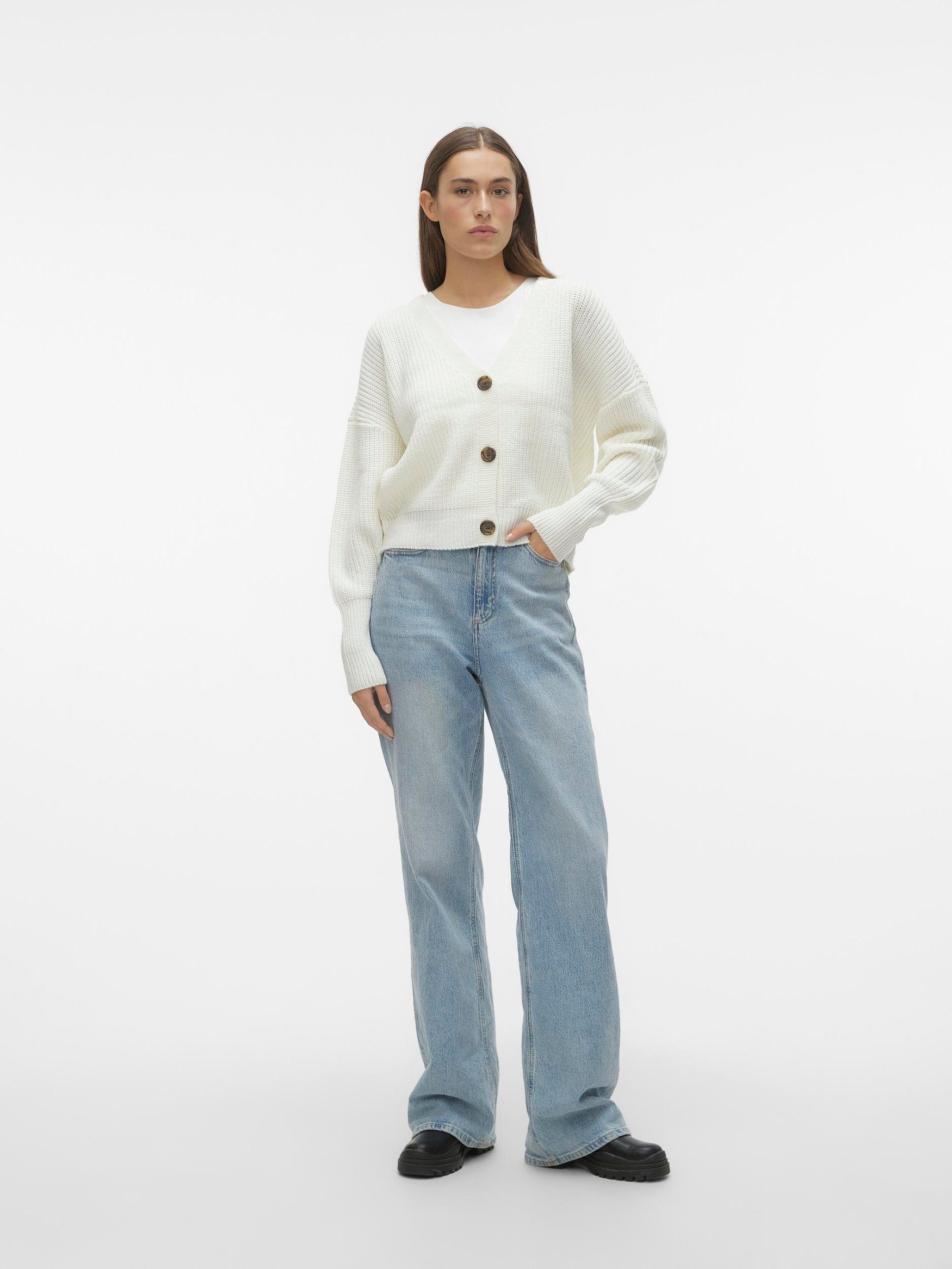 Vero Moda Cardigan Langarm Strickjacke V-Ausschnitt günstig online kaufen