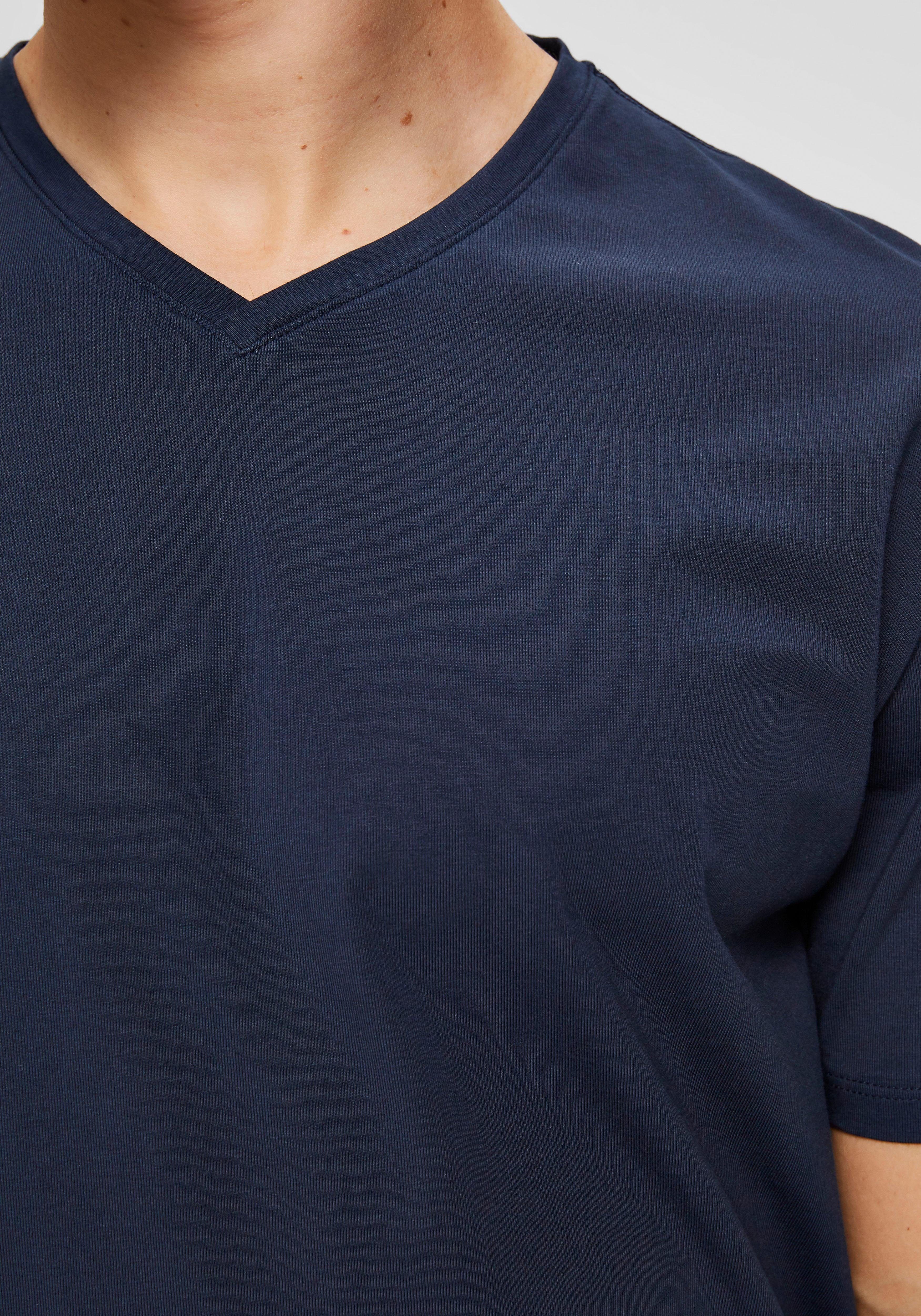 Selected V-Shirt SLHNEWPIMA SS V-NECK TEE B NOOS