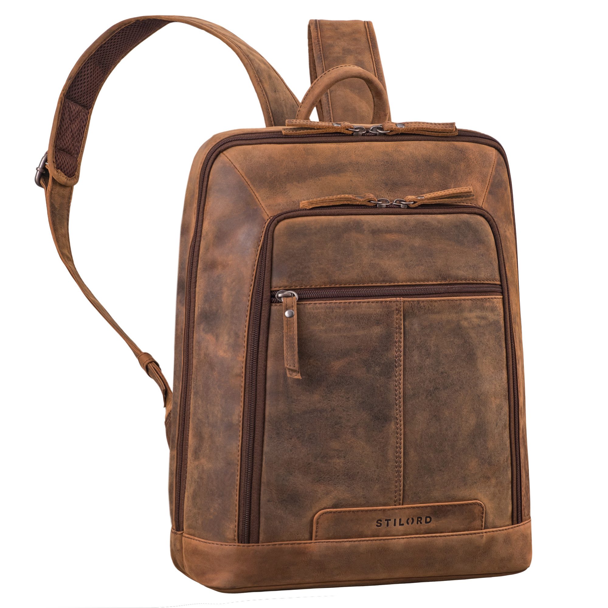 Notebook-Rucksack "Giulio" Eleganter Business Rucksack Herren Leder 15.6 - 16 Zoll