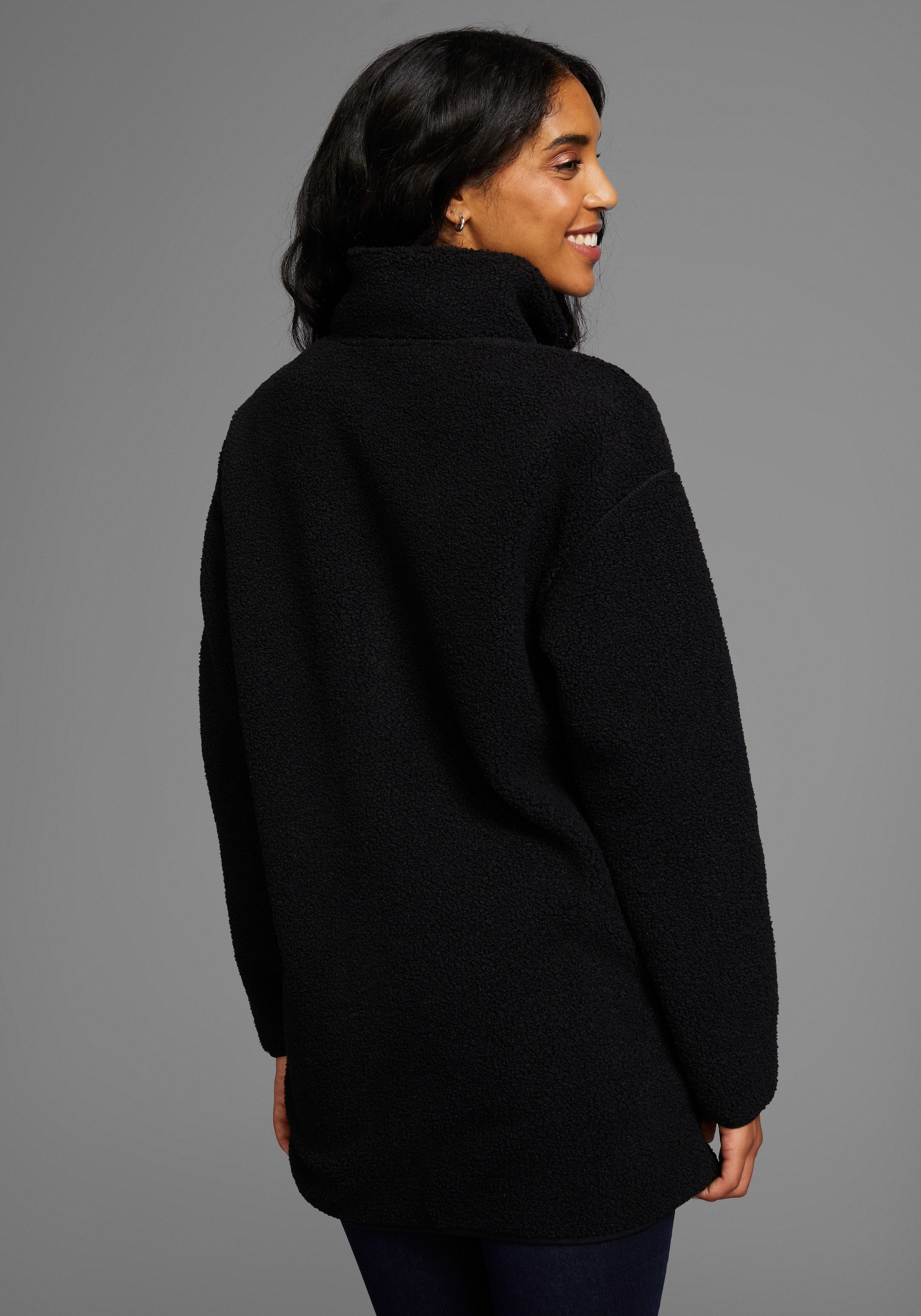 Polarino Fleecejacke Teddy Fleece Jacke, Oversize günstig online kaufen