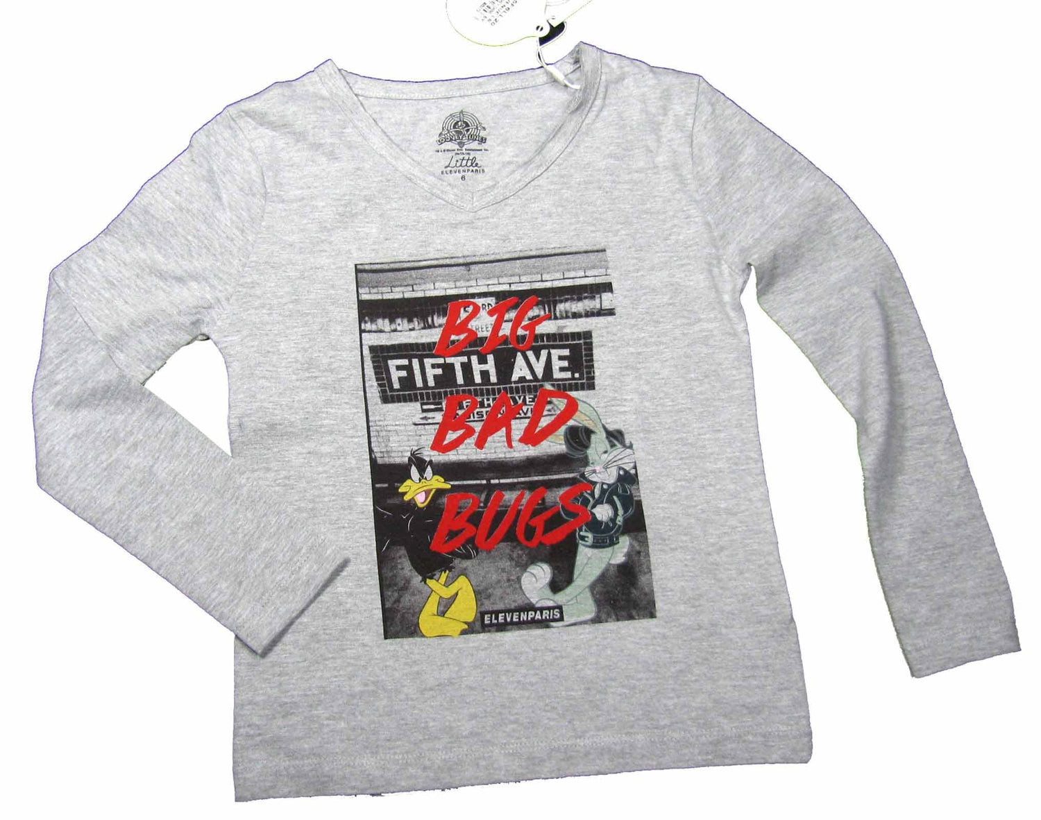 ELEVEN PARIS Langarmshirt LITTLE Eleven Paris Langarmshirt „Avenue LS“ Looney Tunes grau