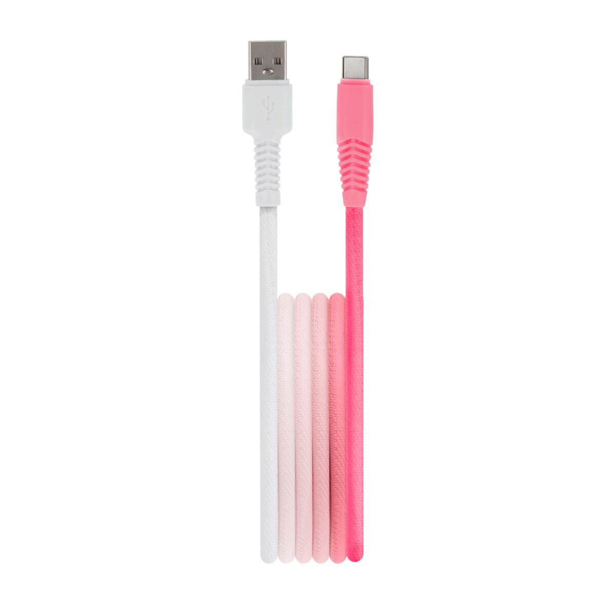 Setty KGA-C-1.5320 USB-Kabel, USB Typ A • USB-C, (150 cm), Verstärkte Konstruktion mit modernem Weiß-Rosa-Farbverlauf