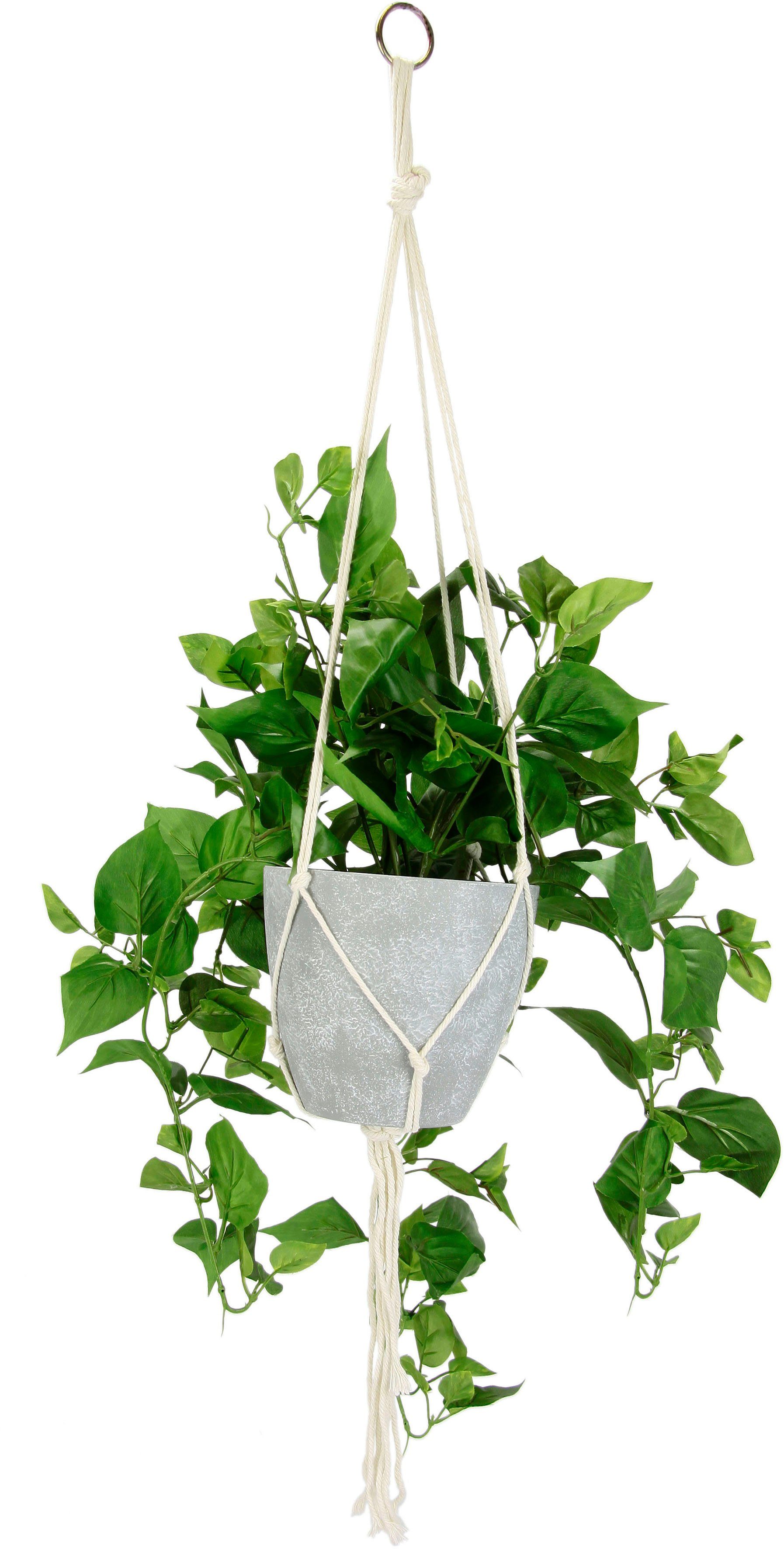 Kunstpflanze Künstliche Philo-Hängeampel mit Hängeampel, I.GE.A., Höhe 80 cm,  Topfpflanze Kunstblume | Kunstblumen