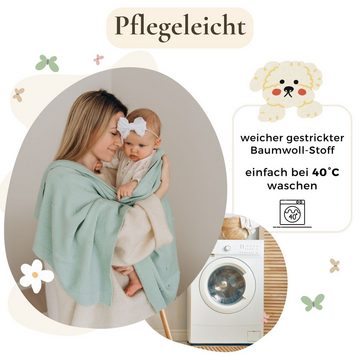 Babydecke Baumwolle (Bio) XXL (75x100 cm) Mädchen + Junge, Kuscheldecke Baby, furora BABY
