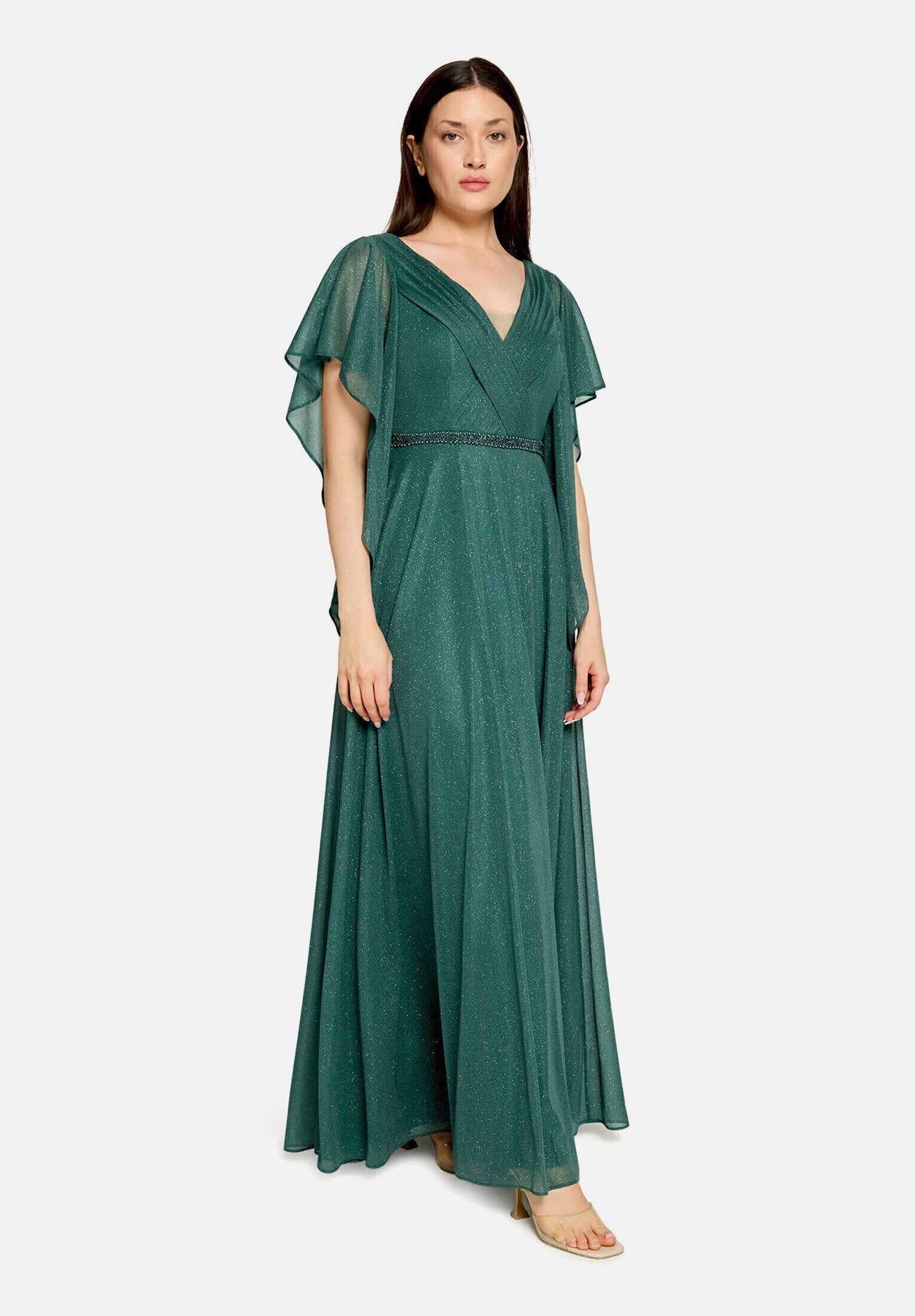 Vera Mont Abendkleid Damen im Glitzer-Look Falten