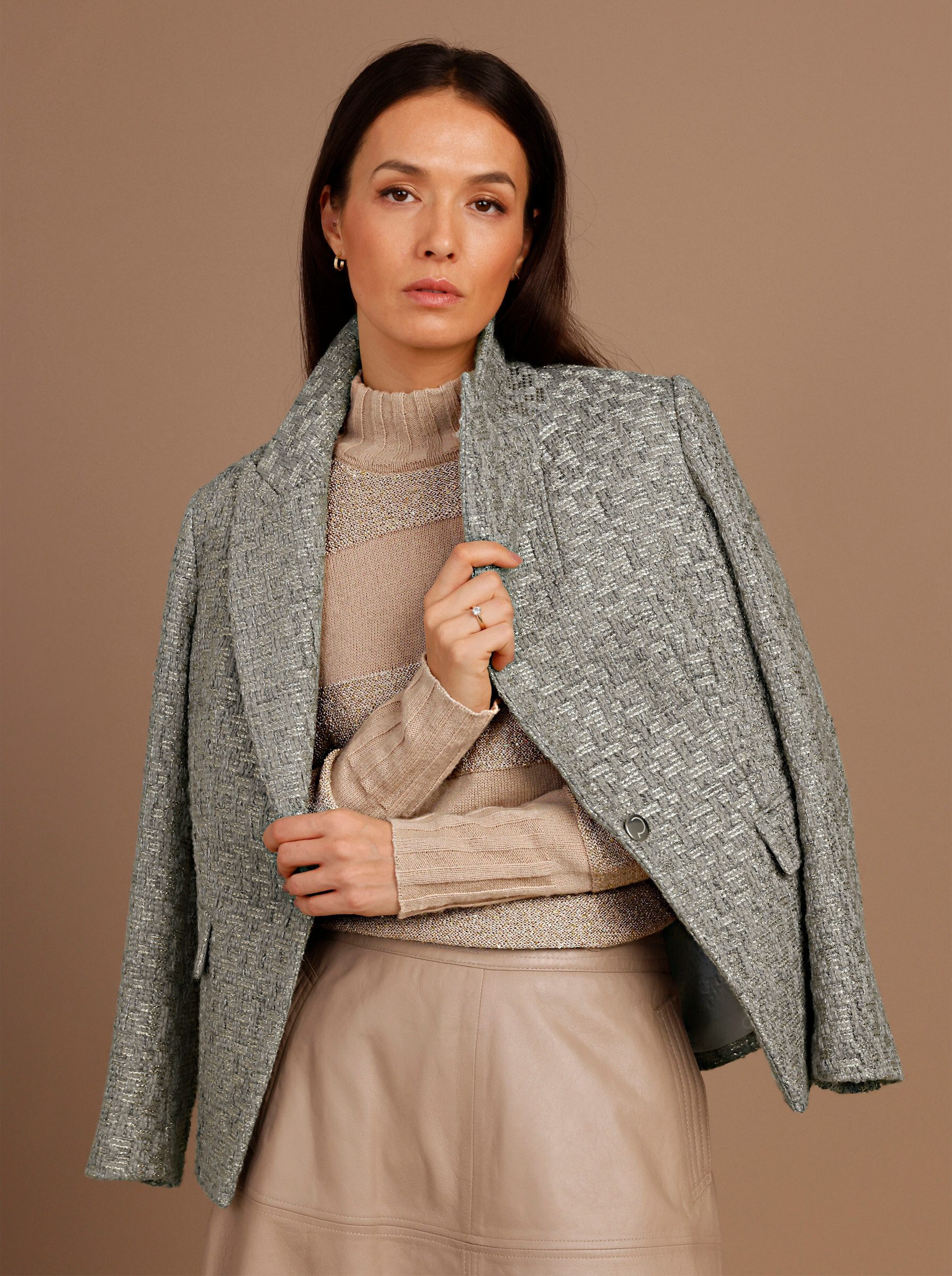 creation L Blusenblazer Woll-Mix-Blazer Langarm