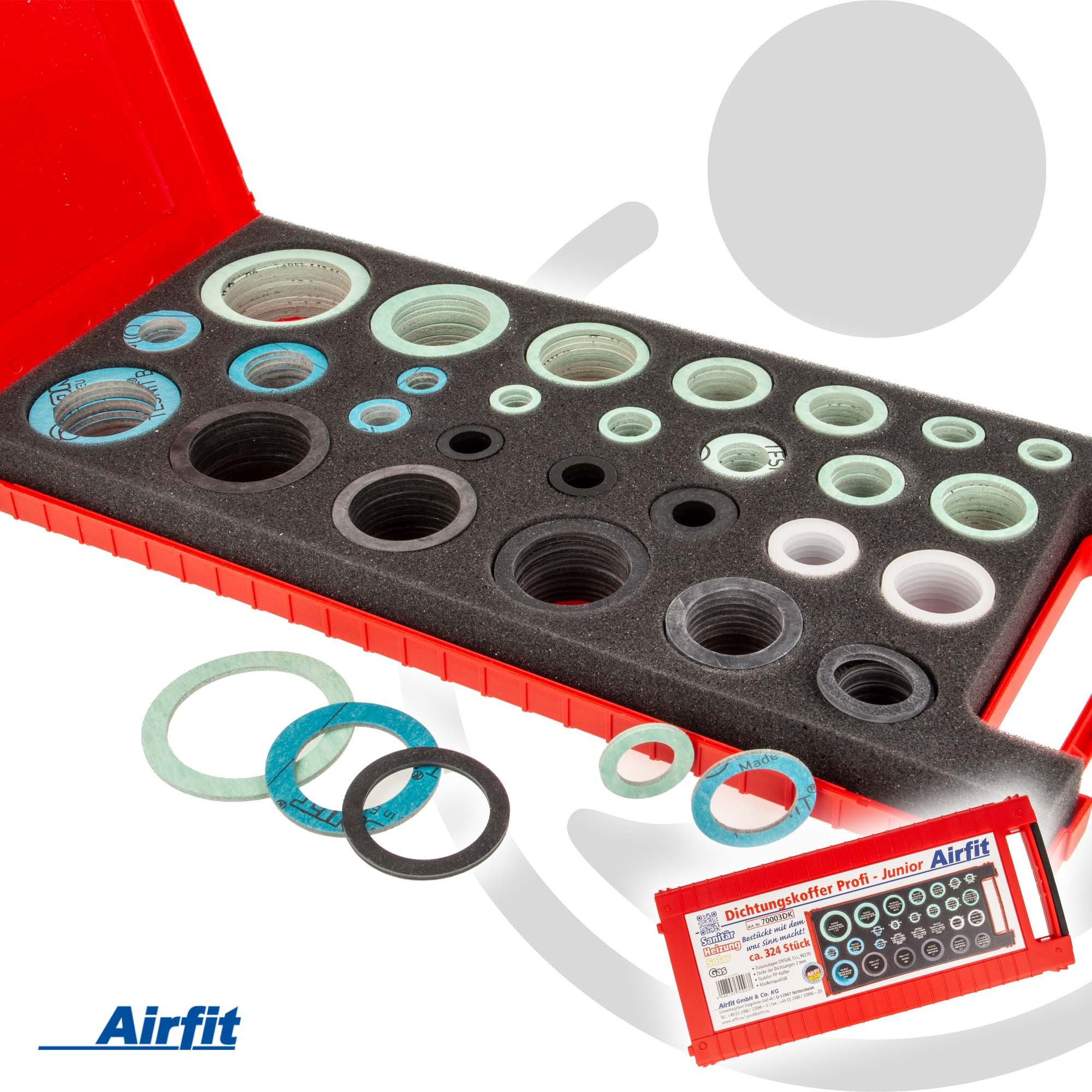 Airfit GmbH & Co. KG Dichtungsring Dichtungskoffer JUNIOR Heizung-Sanitär-Solar, 324 Stück