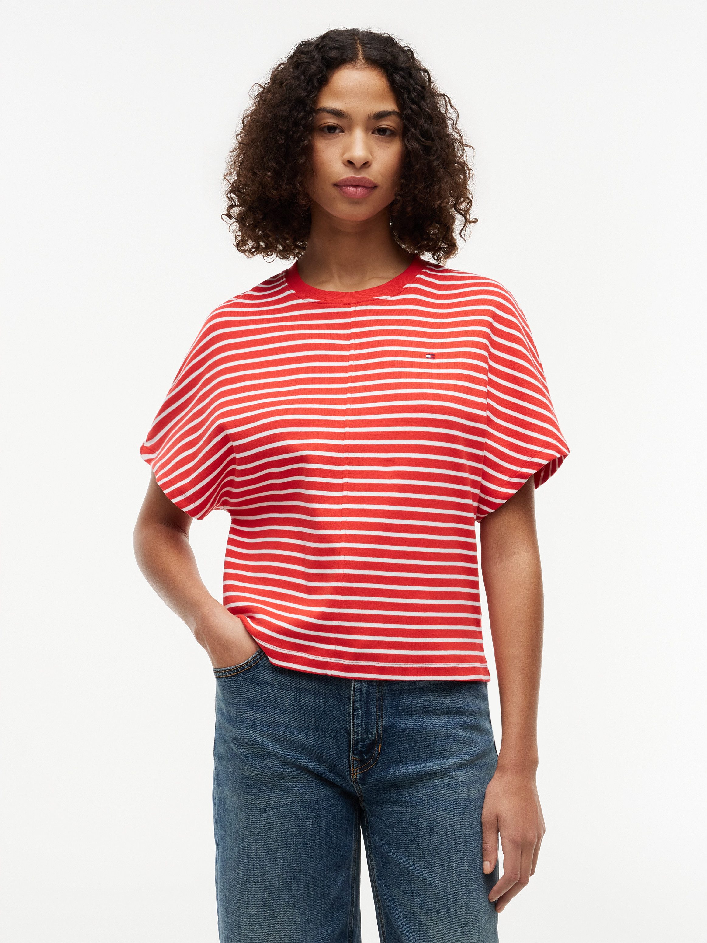Tommy Hilfiger 3/4-Arm-Shirt CODY REG BATWING C-NK SS TEE Baumwolle, 3/4 Ärmel