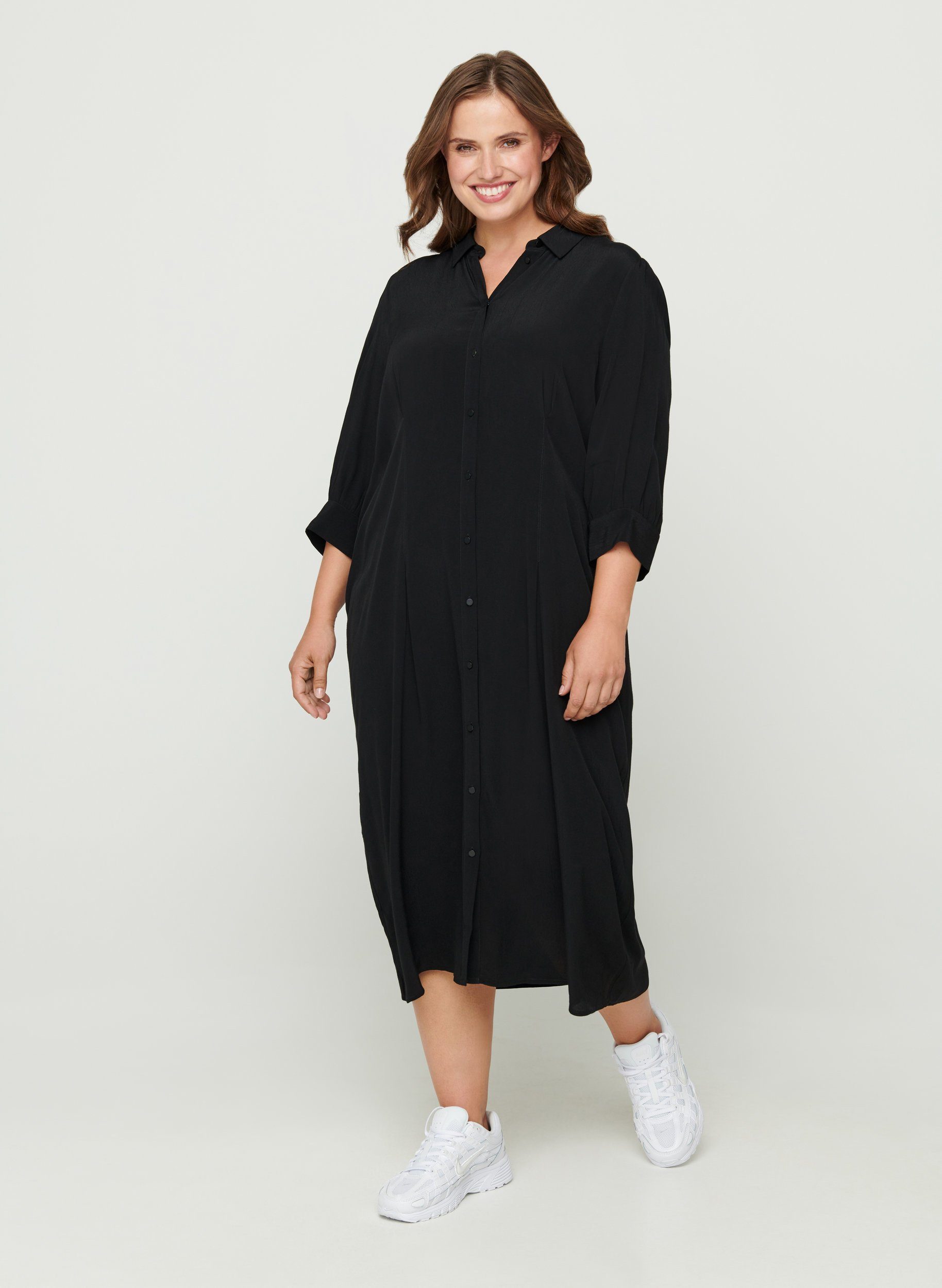 Zizzi Shirtkleid Große Größen Damen Hemd Kleid mit Puffärmeln online kaufen  | OTTO
