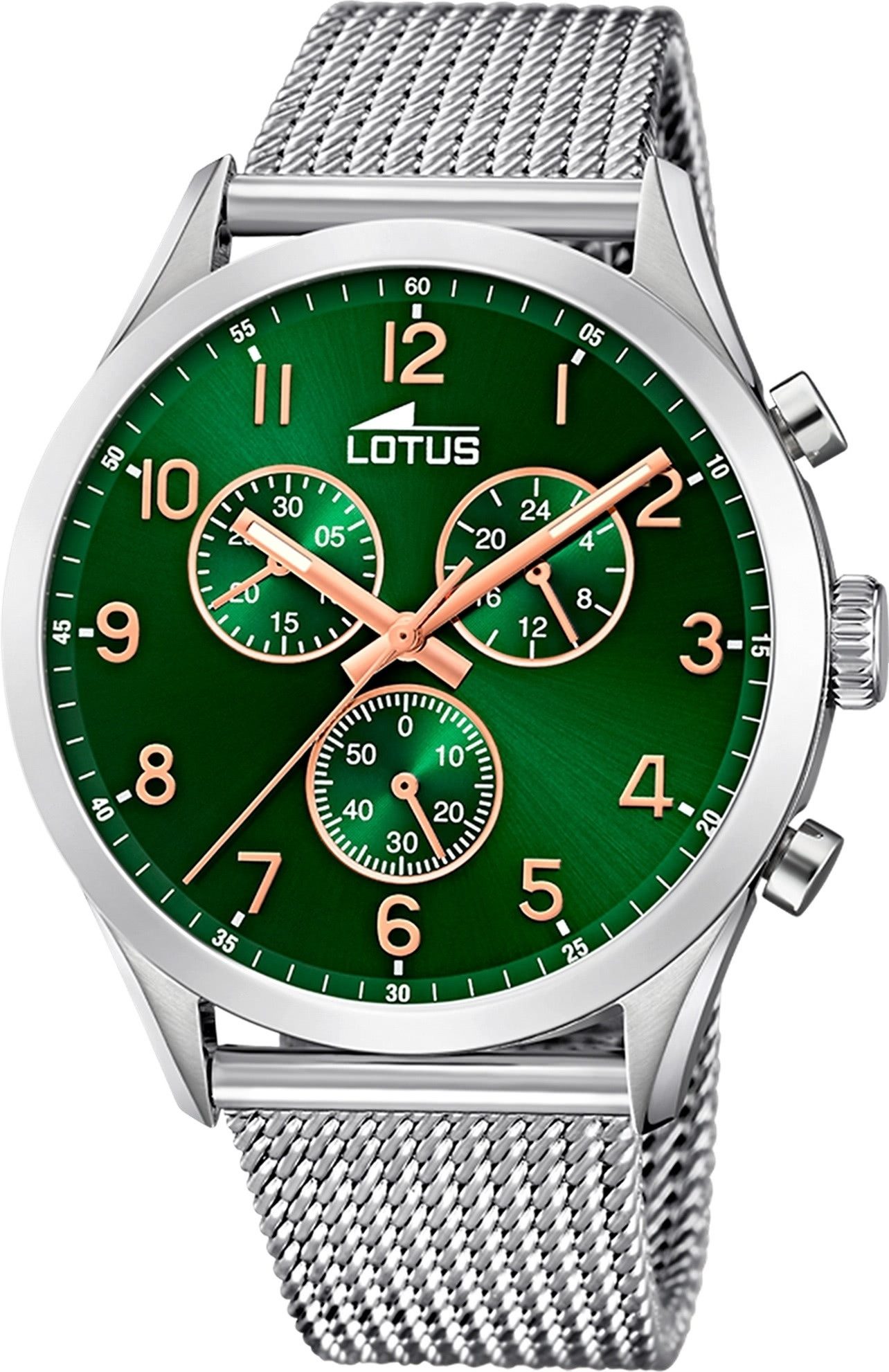 Lotus Quarzuhr Lotus Herrenuhr Minimalist Armbanduhr, (Analoguhr), Herren Armbanduhr rund, groß (ca. 43mm), Edelstahl, Luxus