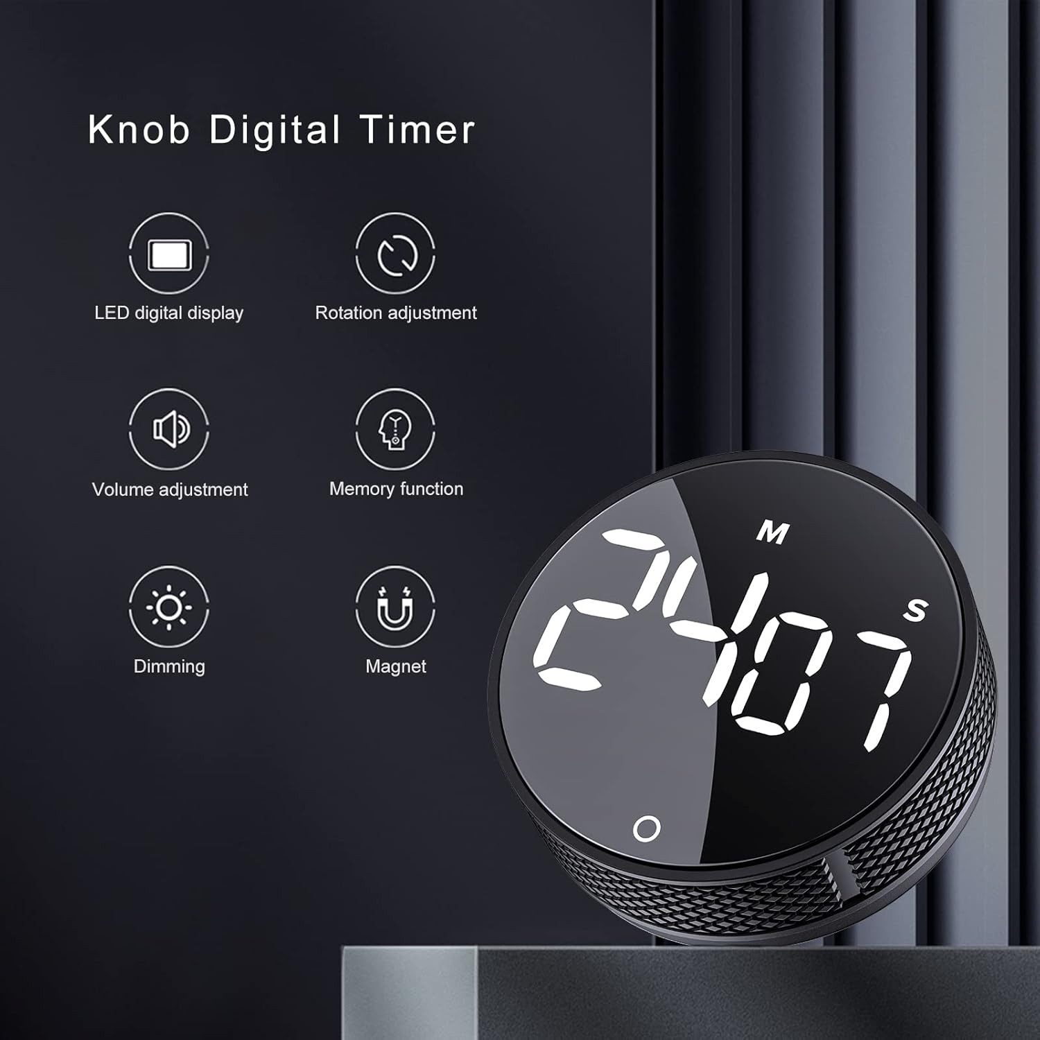 FELIXLEO Intervall-Timer LED Küchentimer Magnetisch Countdown Countup Kinder Senioren. (1-St)