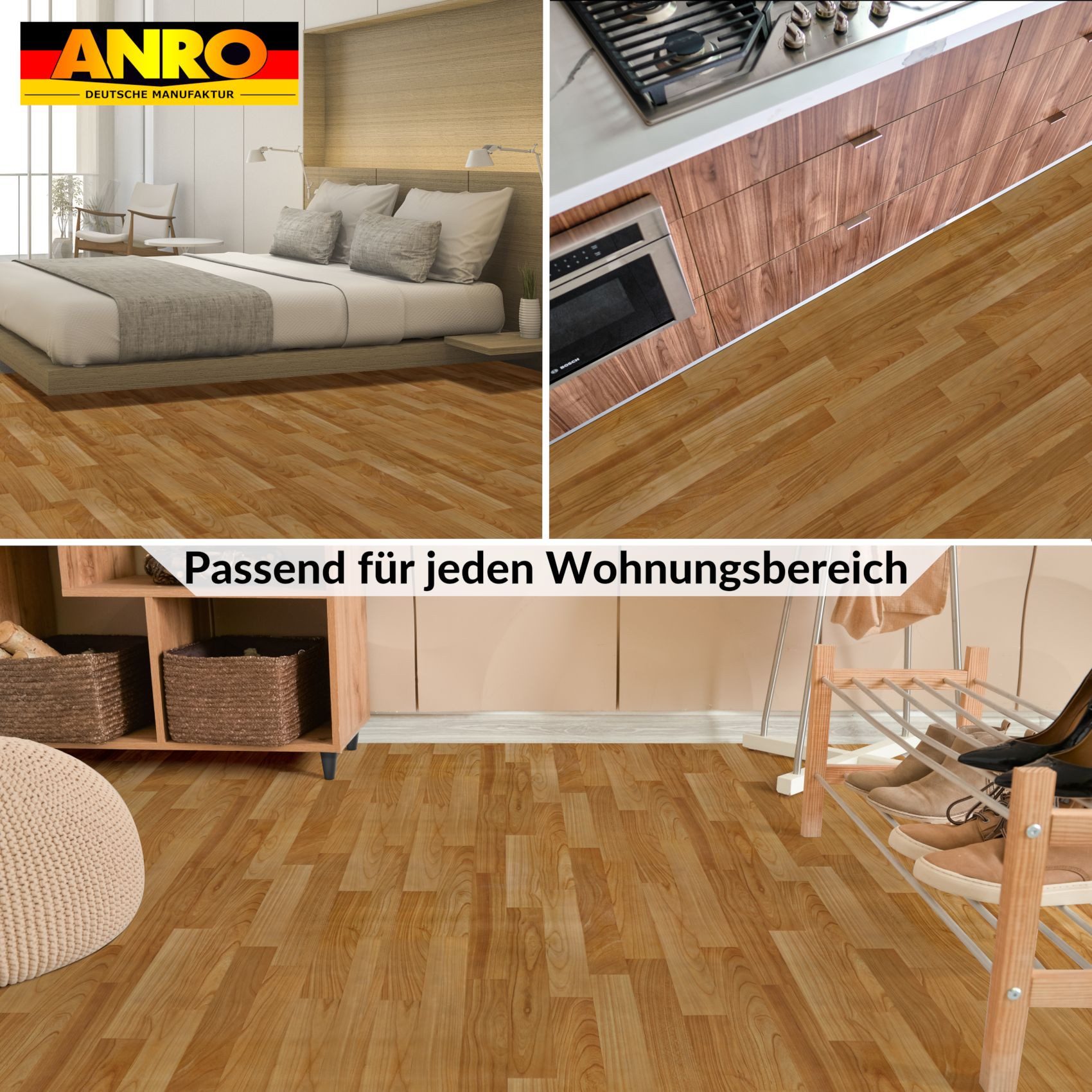 ANRO Vinylboden IMOS PVC-Boden Holzoptik 140 cm Breit 1 mm extra dünn, Feuchtigkeitsbarriere, feine Optik, langlebig, Einzelstück, eine Rolle Bodenbelag, Isolie – Bild 4 von 4