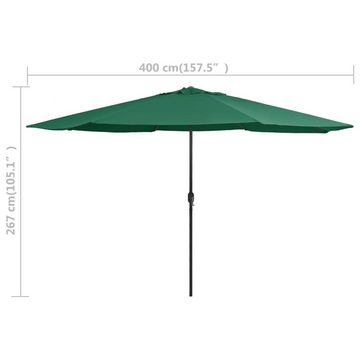 vidaXL Balkonsichtschutz Sonnenschirm mit Metall-Mast 390 cm Grün (1-St)