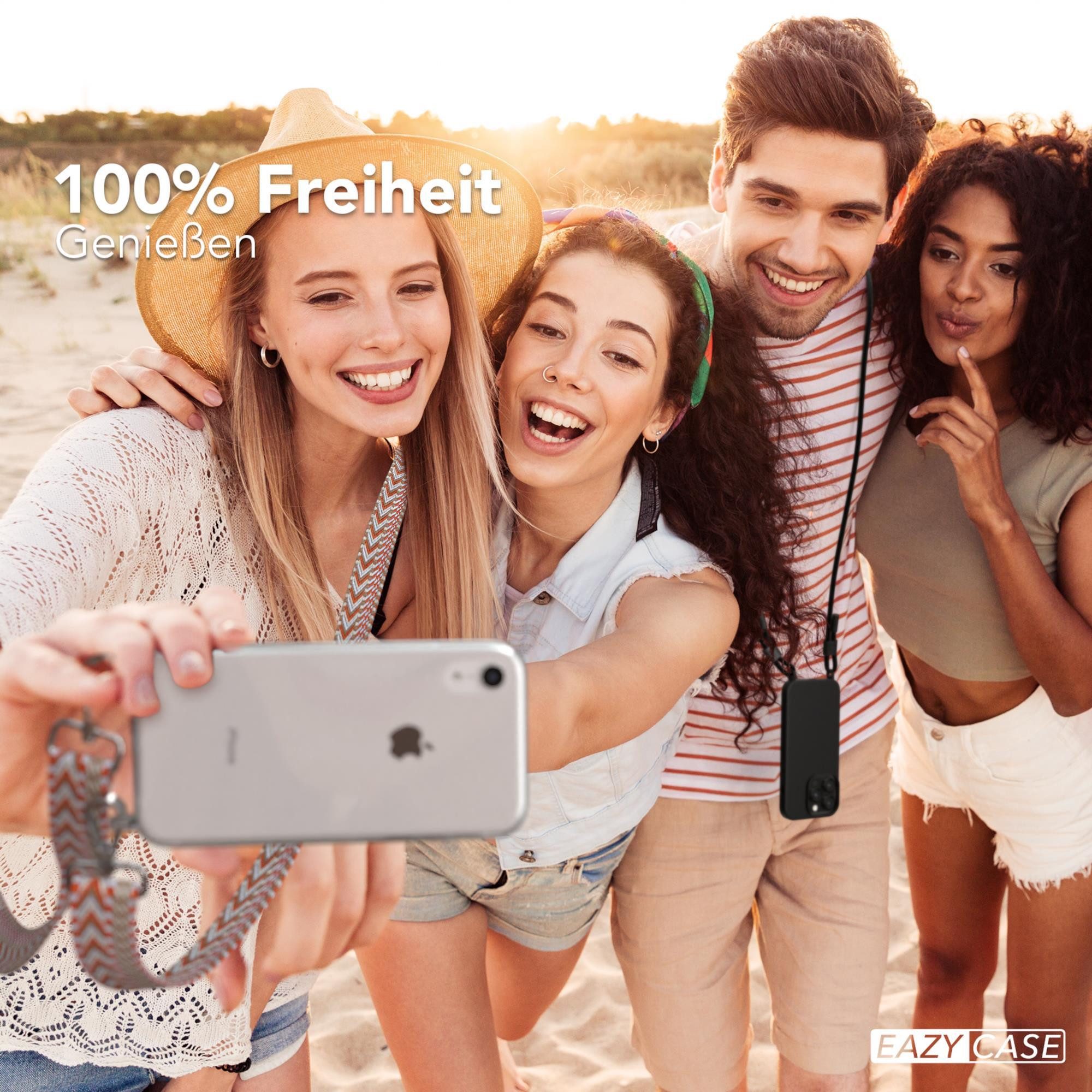 EAZY CASE Handykette Boho Umhängeband für Apple iPhone XR 6,1 Zoll, Backcover Handyhülle zum Umhängen Ersatzkordel Handy Tasche Orange