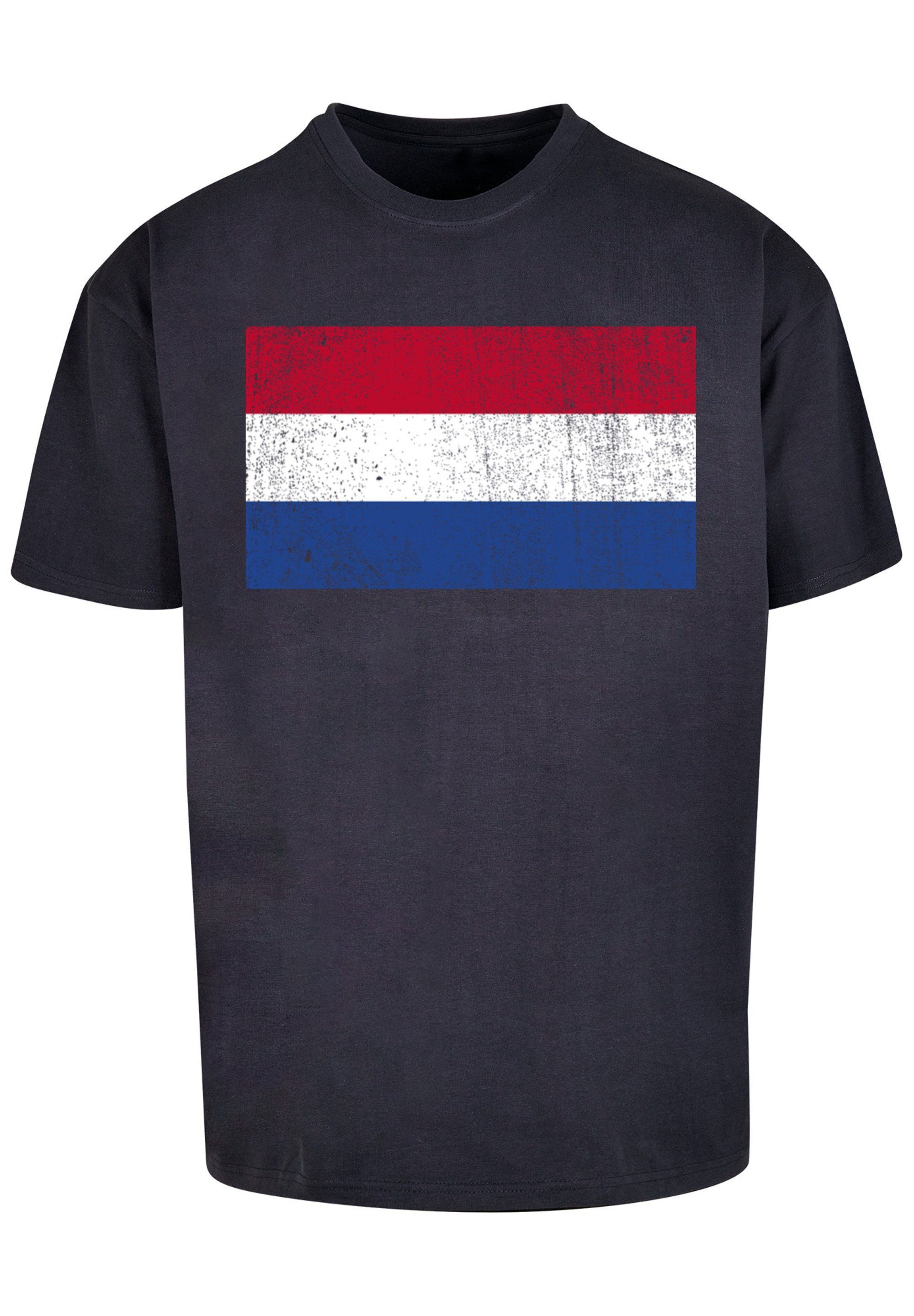 Holland distressed F4NT4STIC Netherlands T-Shirt überschnittene und Passform Print, NIederlande Weite Schultern Flagge