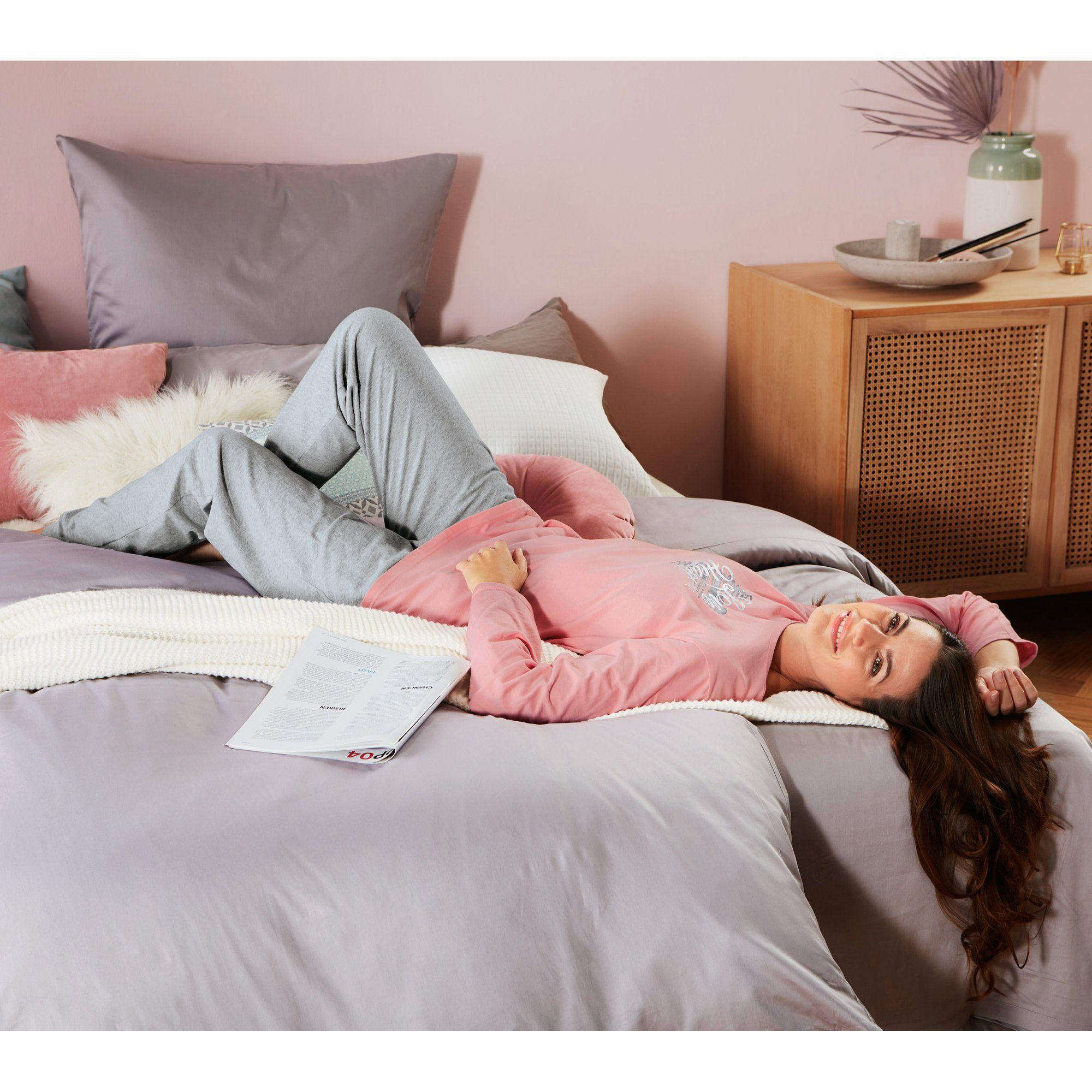 REDBEST Pyjama Damen-Schlafanzug Single-Jersey Uni günstig online kaufen