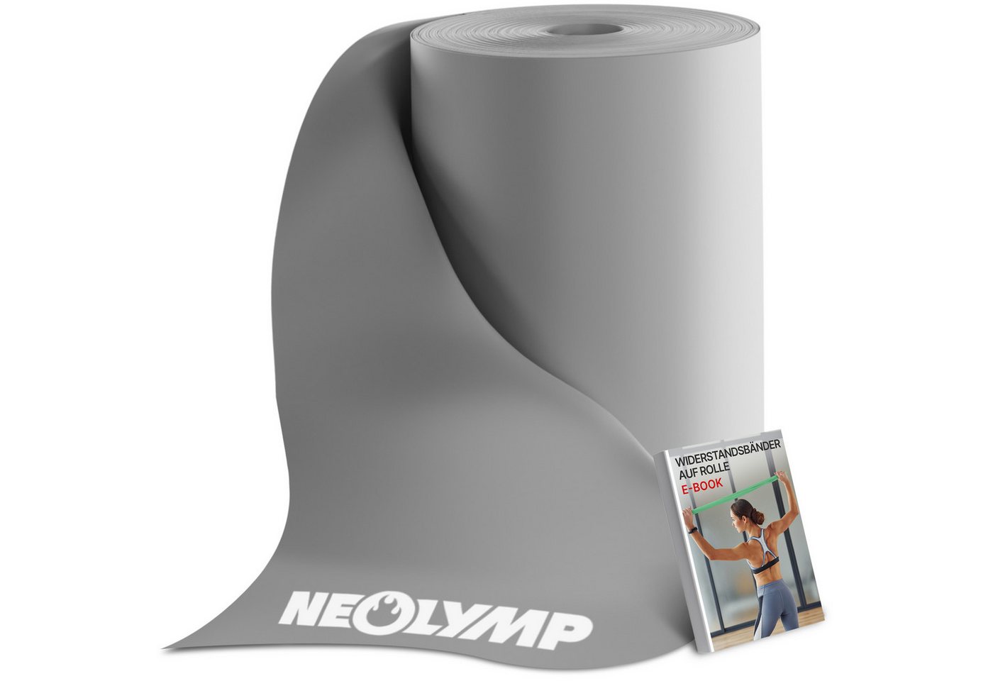 NEOLYMP Physiobänder Widerstandsbänder auf Rolle – Zuschneidbare Fitnessbänder aus TPE, Elastische Resistance Bands in 5 Stärken & 3 Längen – 15 cm breit