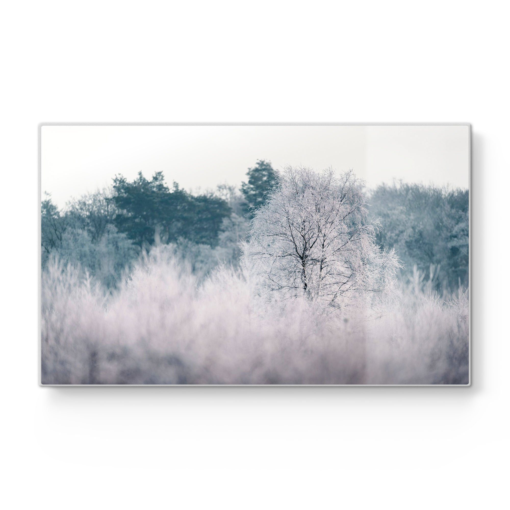 Schneidebrett Frühstücksbrett 'Eisiger Glas, Wald', im DEQORI Platte Schneideplatte Morgen