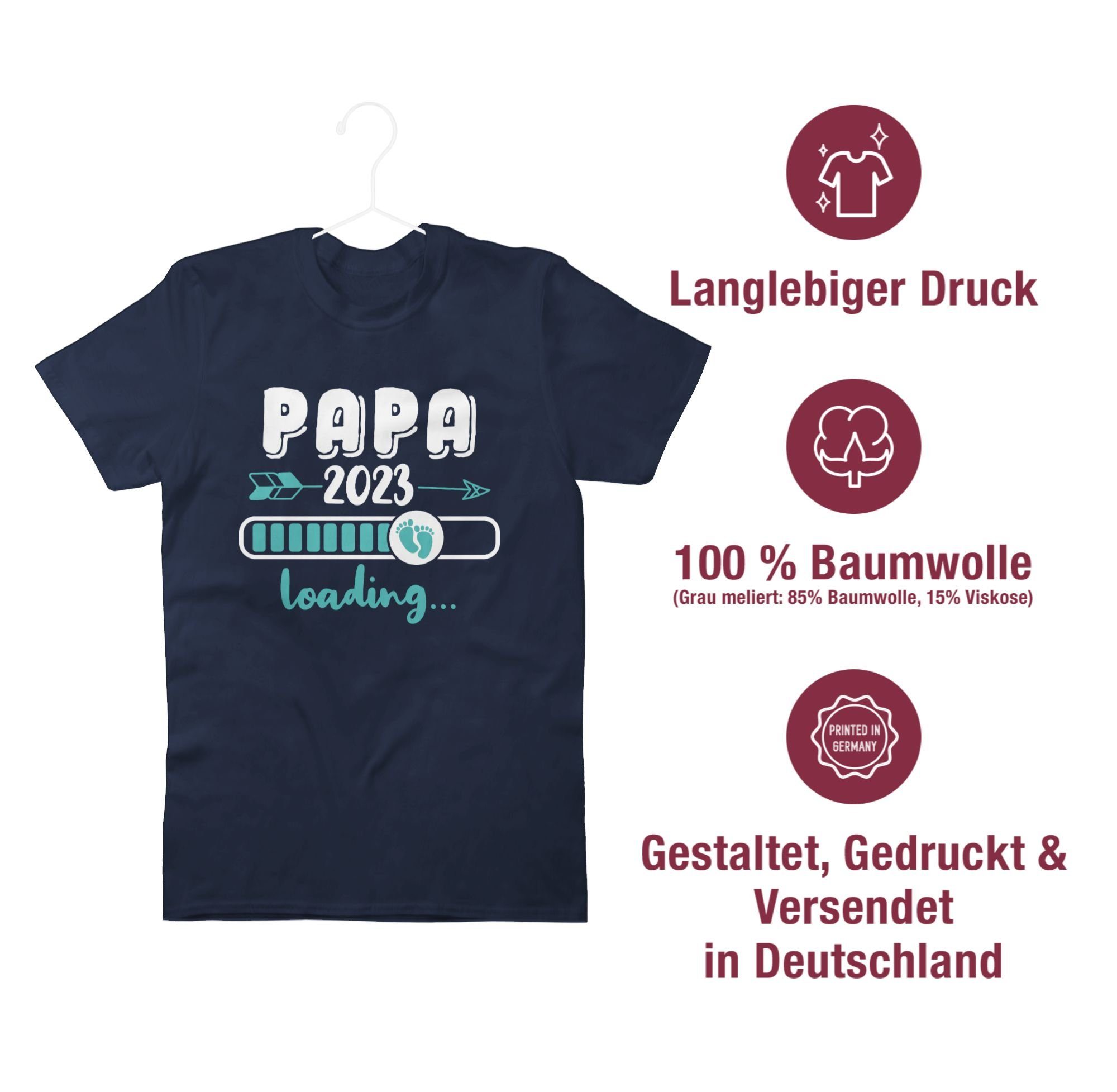 Geschenk 2023 Shirtracer Loading für Blau Navy 02 T-Shirt Papa Papa Baby Vatertag