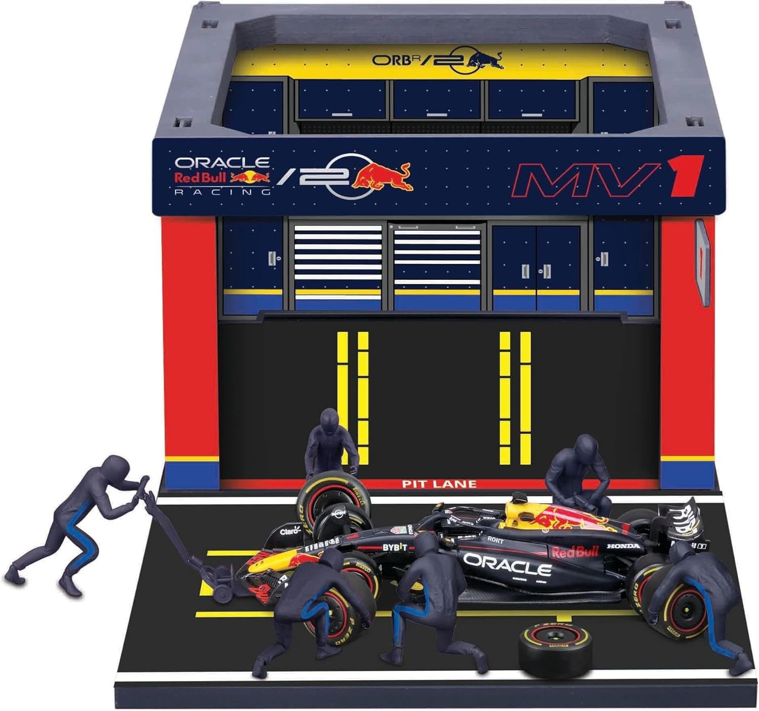 Bburago Bburago Pit Stop Red Bull RB20 2024#1 Verstappen Spielset 1:43 3+ Konstruktions-Spielset