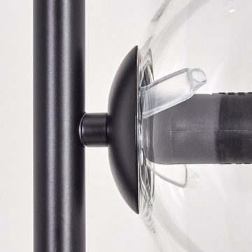 hofstein Stehlampe Stehlampe aus Metall/Glas in Schwarz/Klar, ohne Leuchtmittel, Leuchte mit Glasschirmen (15cm),Schalter, 4 x E14, ohne Leuchtmittel