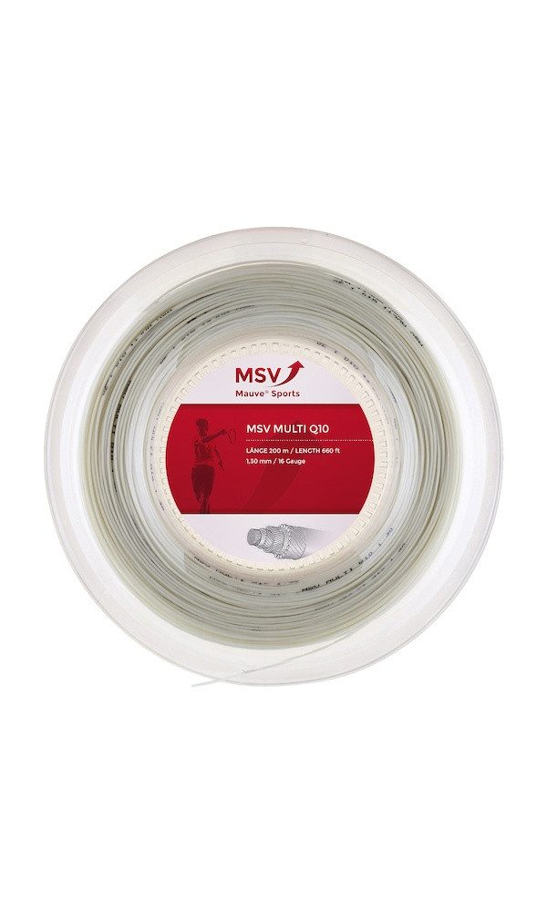MSV Tennissaite Multi Q10 1.30mm (Armschonung+Touch) weiss 200m Rolle, Saitendicke: 1.30